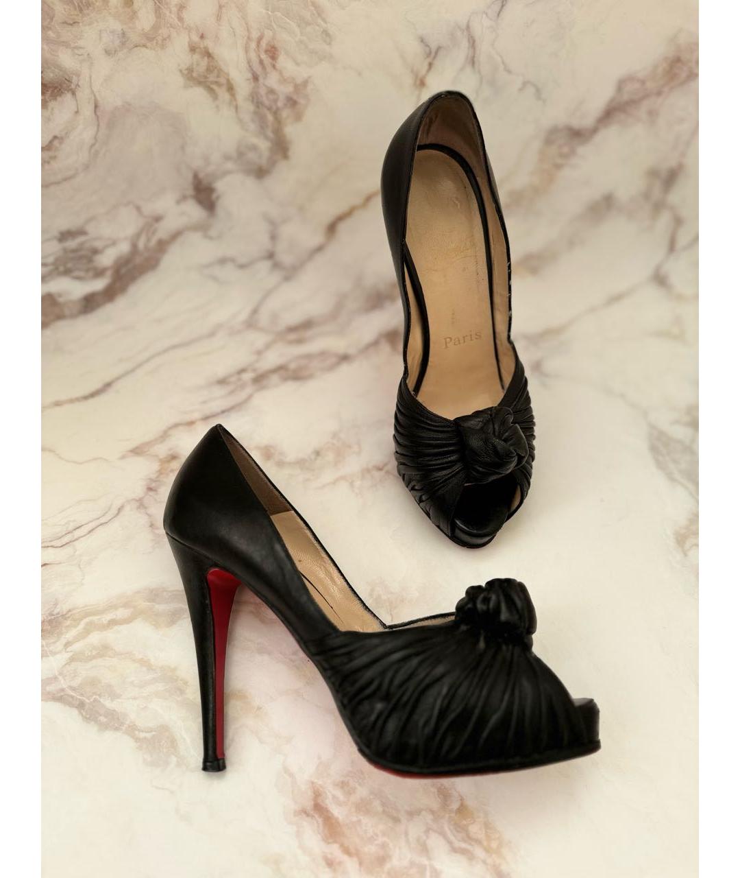 CHRISTIAN LOUBOUTIN Черные кожаные туфли, фото 9