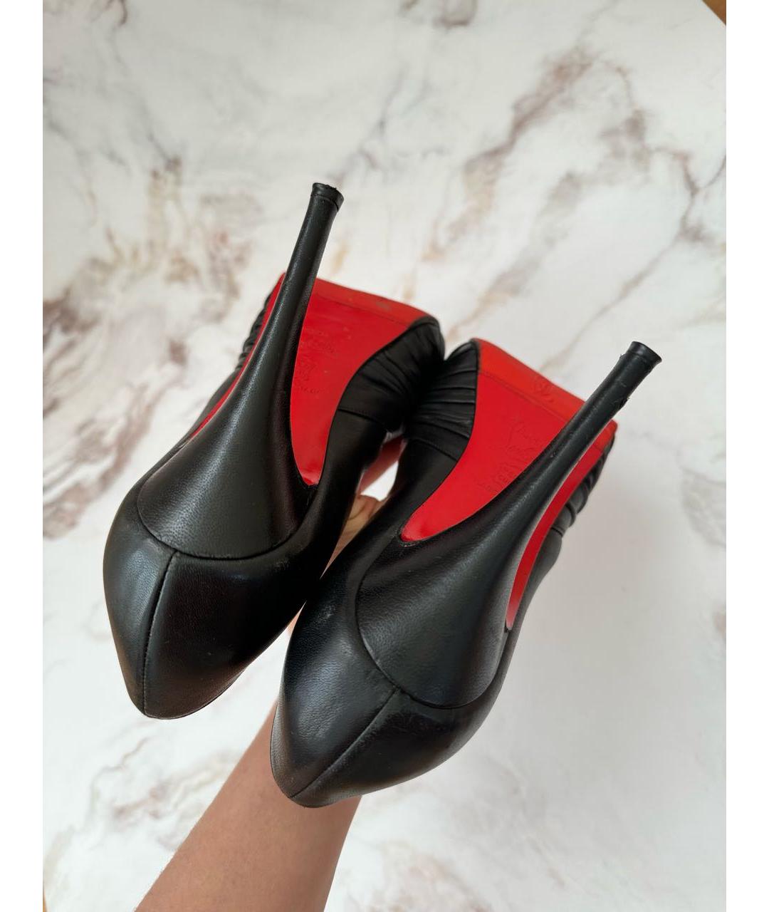 CHRISTIAN LOUBOUTIN Черные кожаные туфли, фото 5
