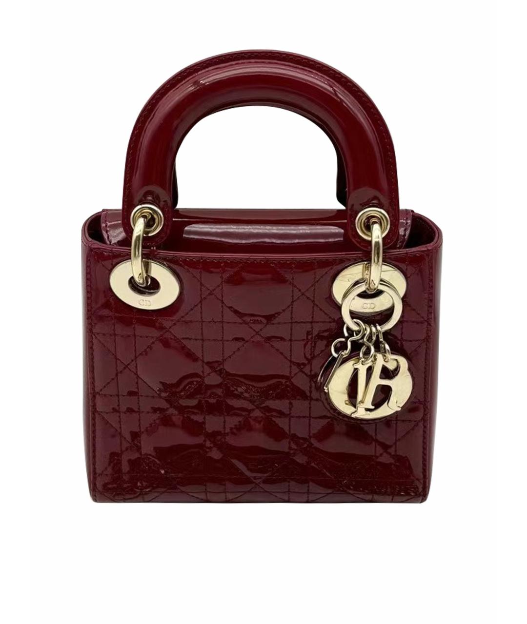CHRISTIAN DIOR Красная сумка через плечо из лакированной кожи, фото 1