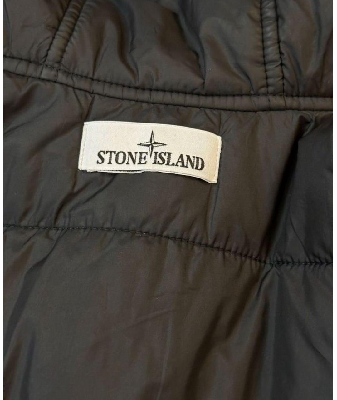 STONE ISLAND Черный синтетический пуховик, фото 4