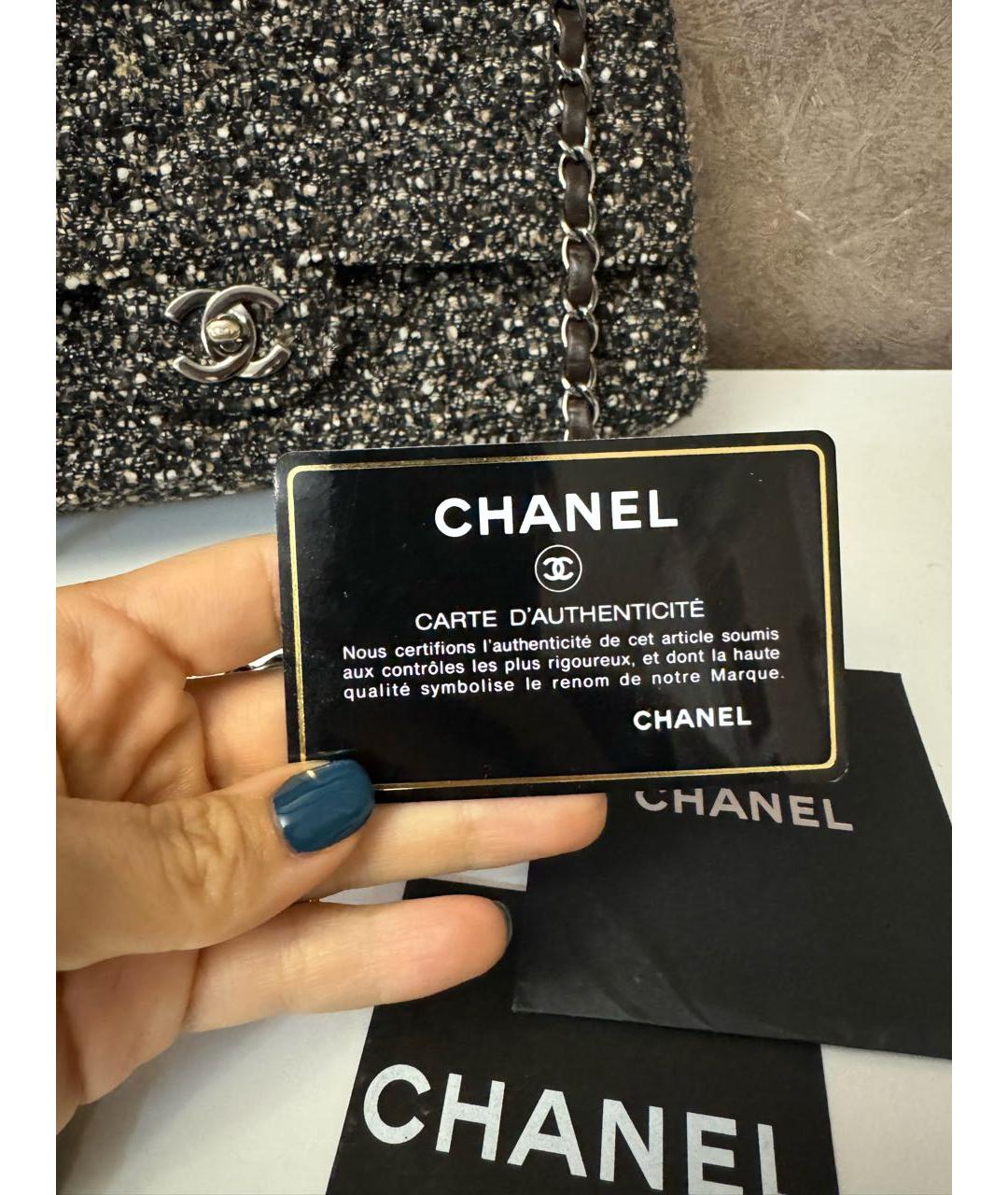 CHANEL Коричневая твидовая сумка через плечо, фото 4