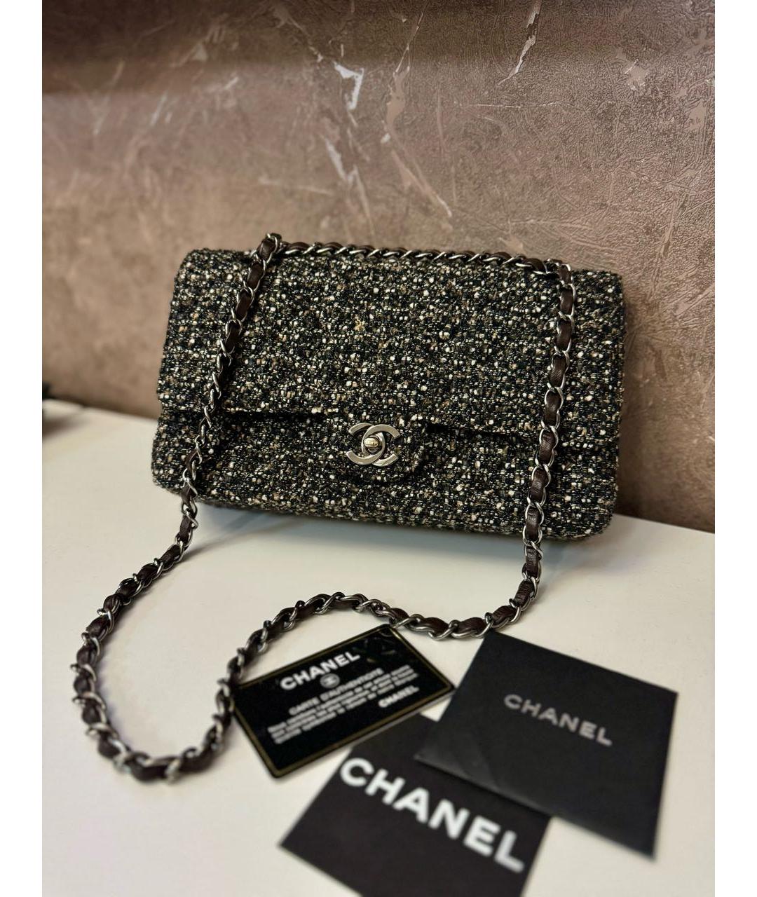 CHANEL Коричневая твидовая сумка через плечо, фото 2