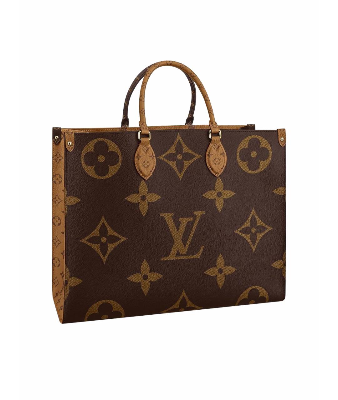 LOUIS VUITTON Коричневая кожаная сумка тоут, фото 1