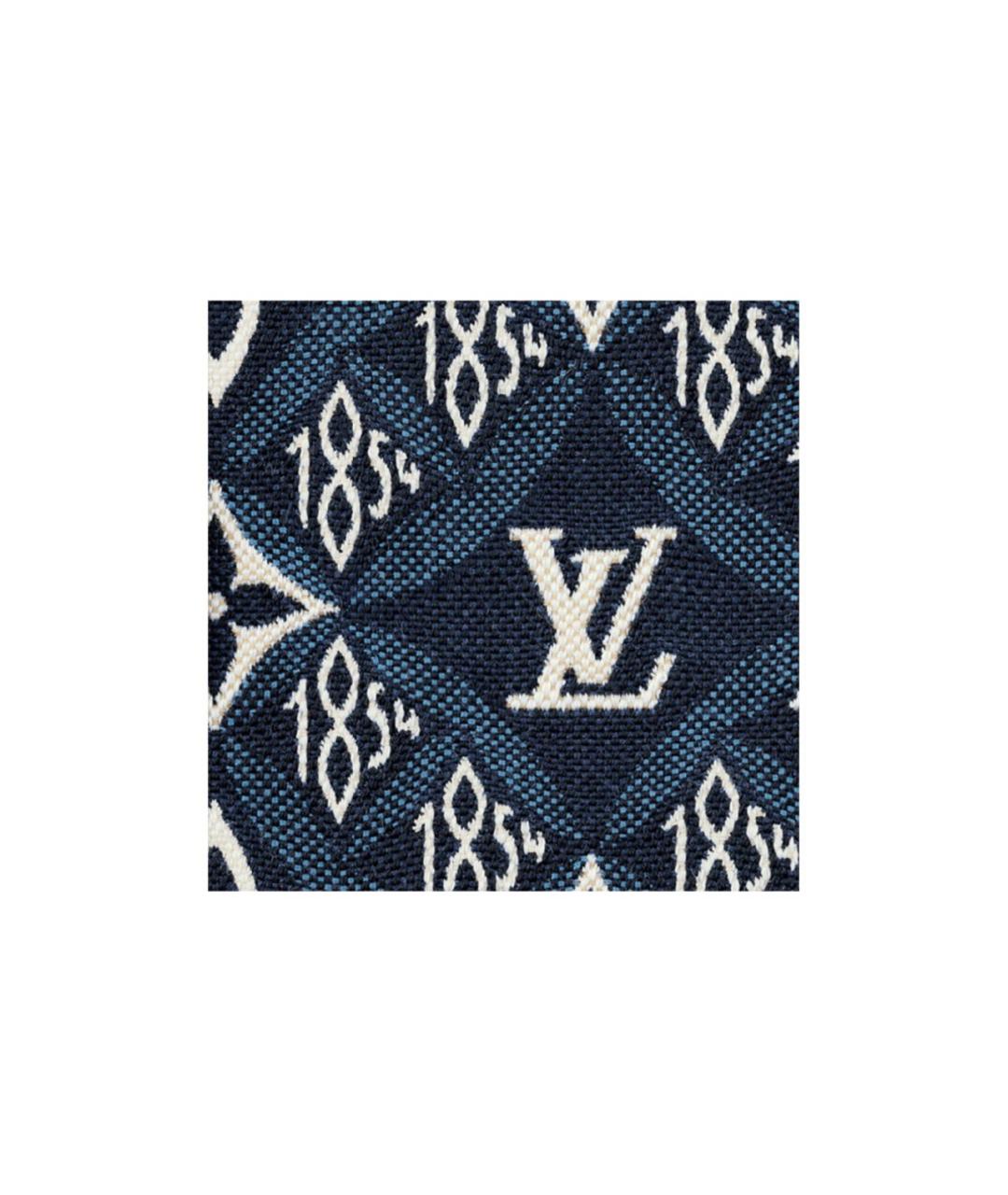 LOUIS VUITTON Синяя тканевая сумка тоут, фото 5