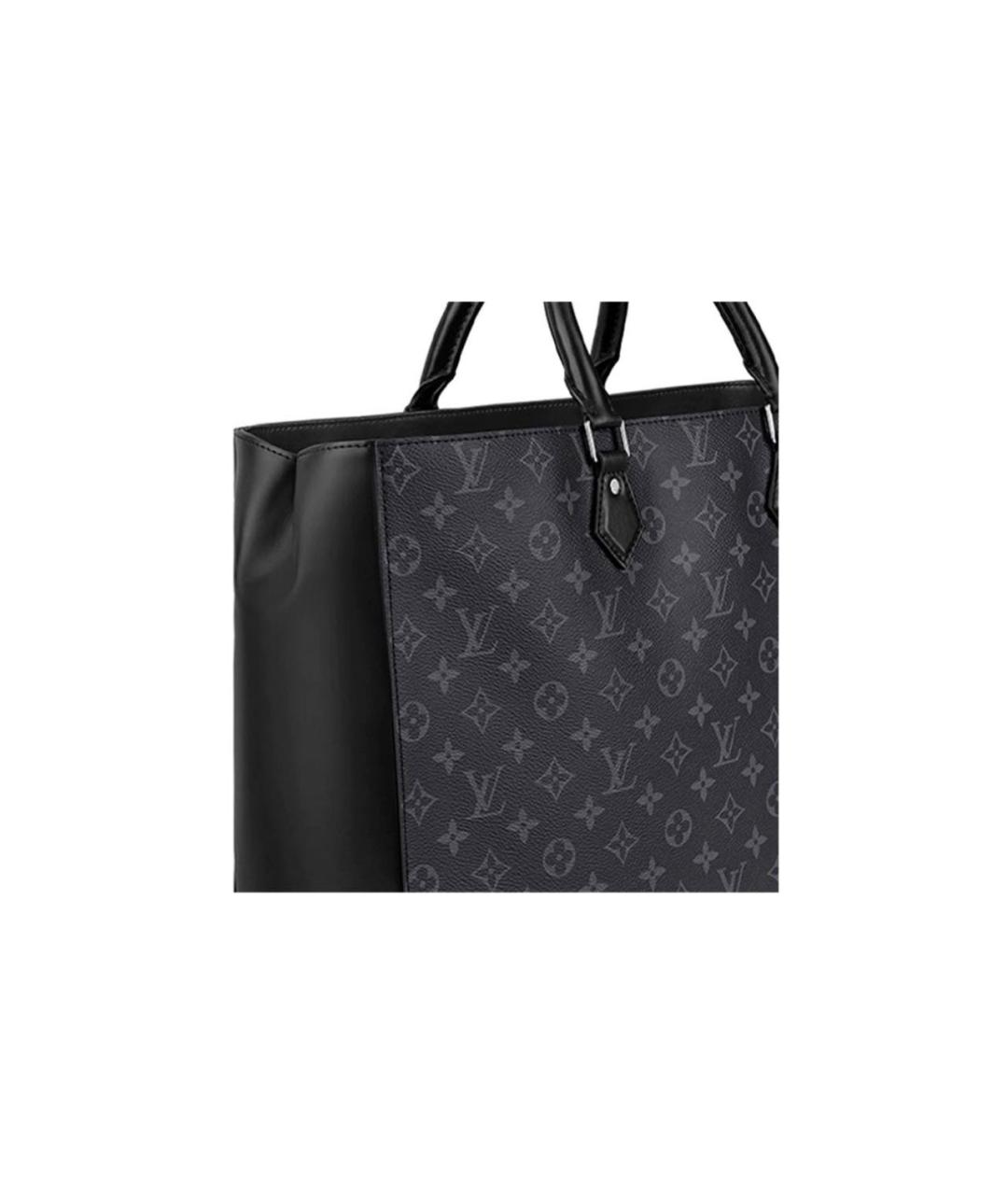 LOUIS VUITTON Черная кожаная сумка тоут, фото 5