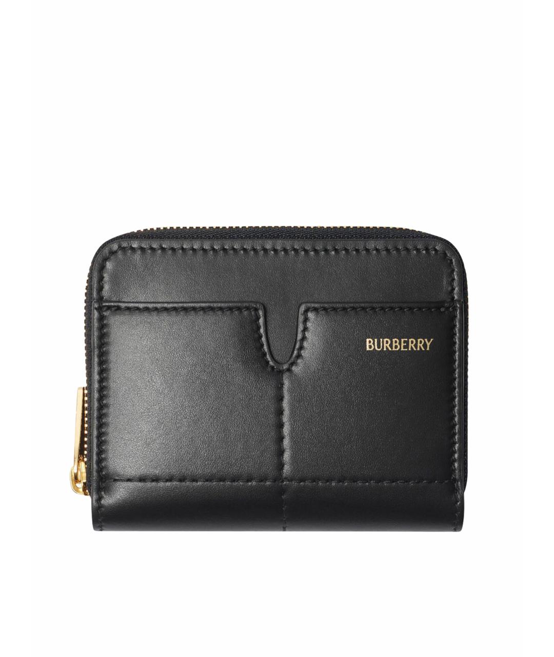 BURBERRY Черный кожаный кошелек, фото 1