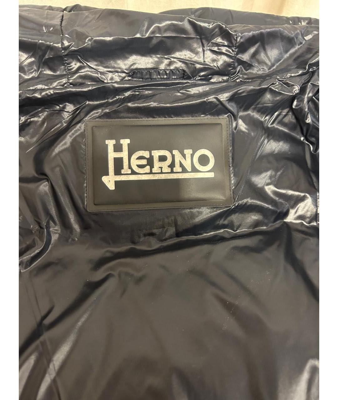 HERNO Черный полиамидовый пуховик, фото 5