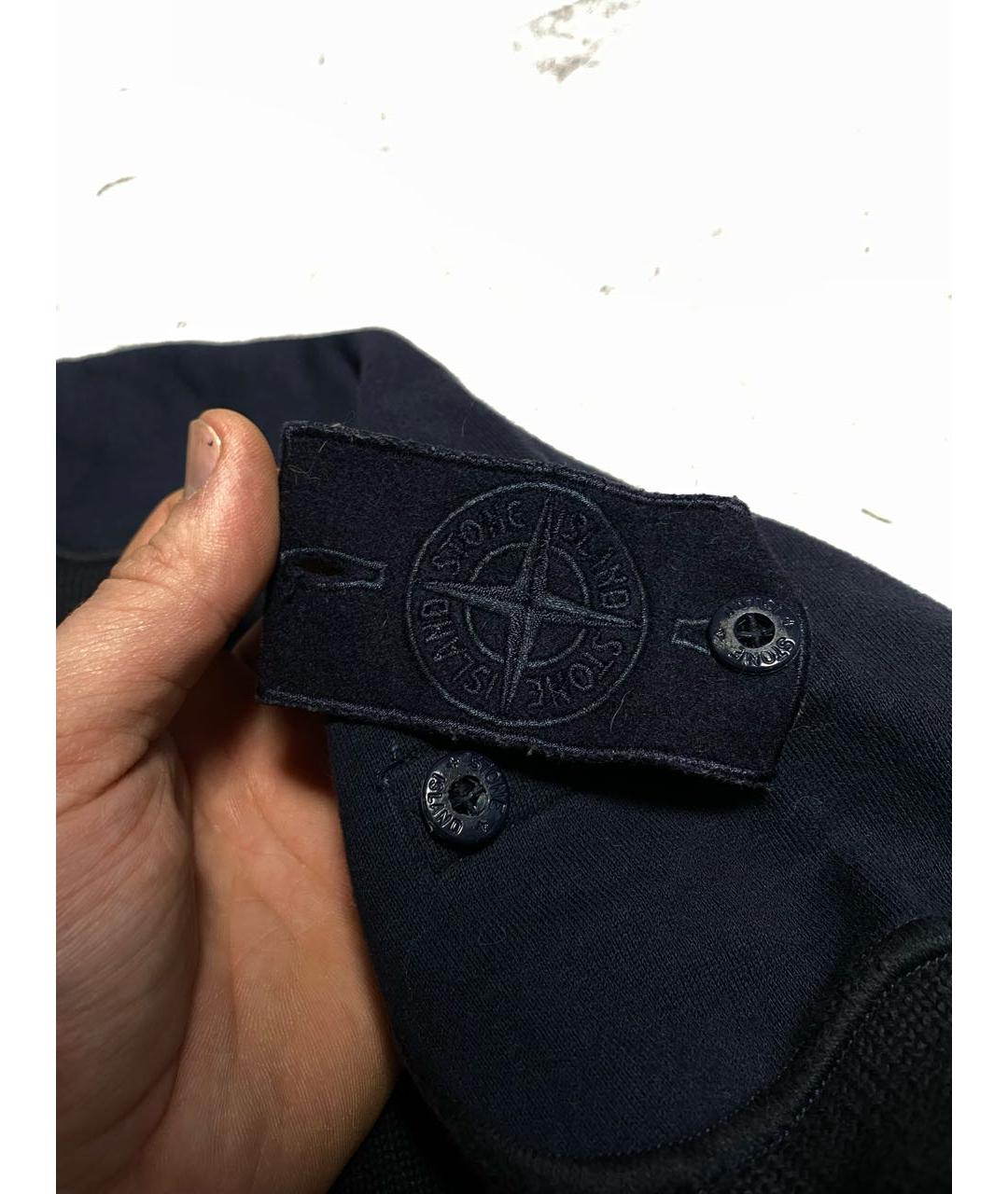 STONE ISLAND Темно-синий хлопковый джемпер / свитер, фото 6