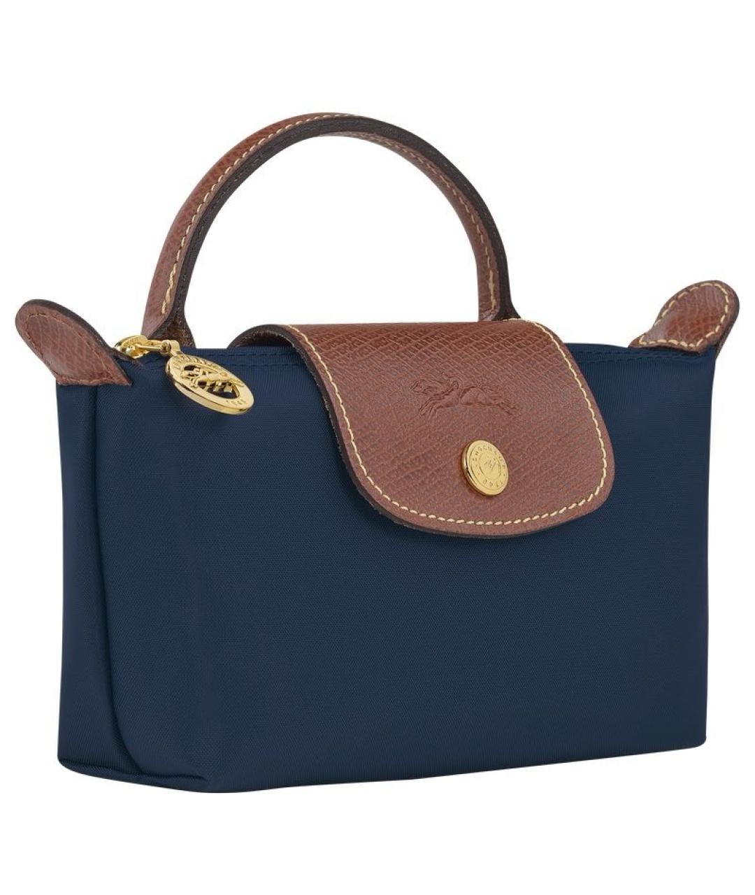 LONGCHAMP Темно-синяя синтетическая сумка тоут, фото 2