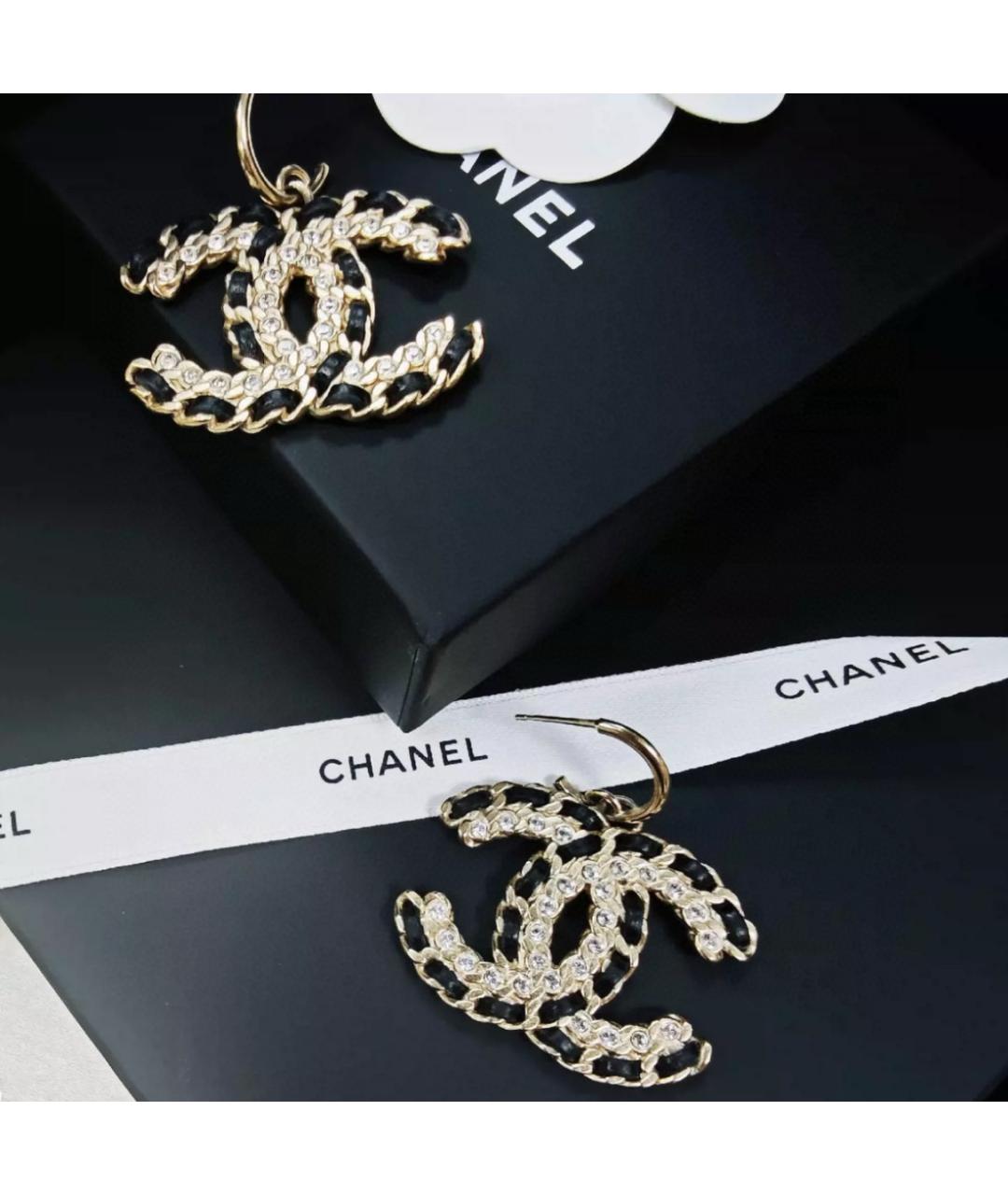 CHANEL Черные серьги, фото 3