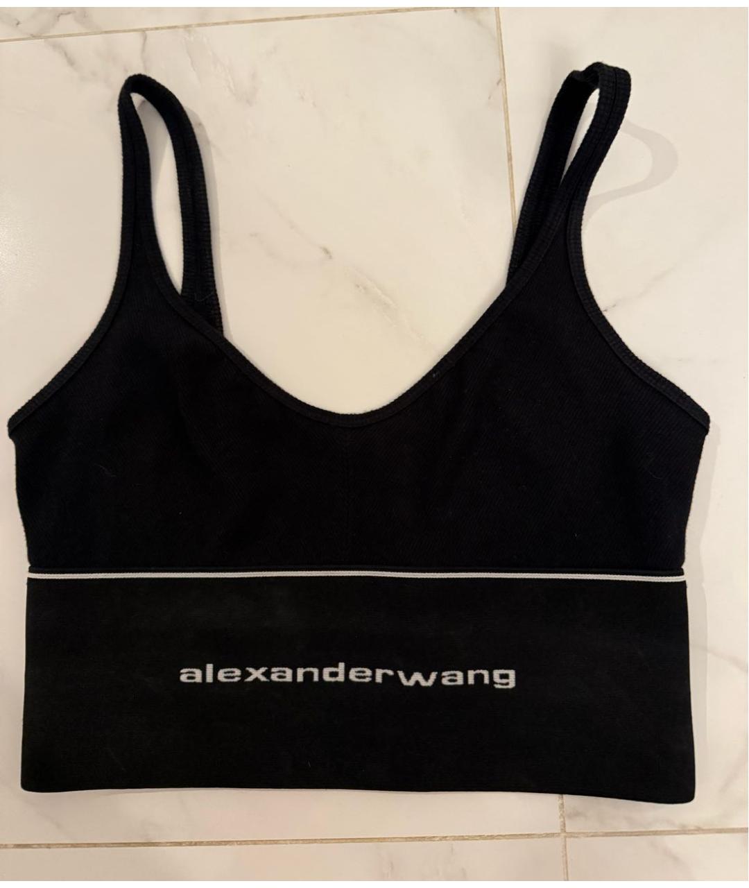 ALEXANDER WANG Черная хлопковая майка, фото 3