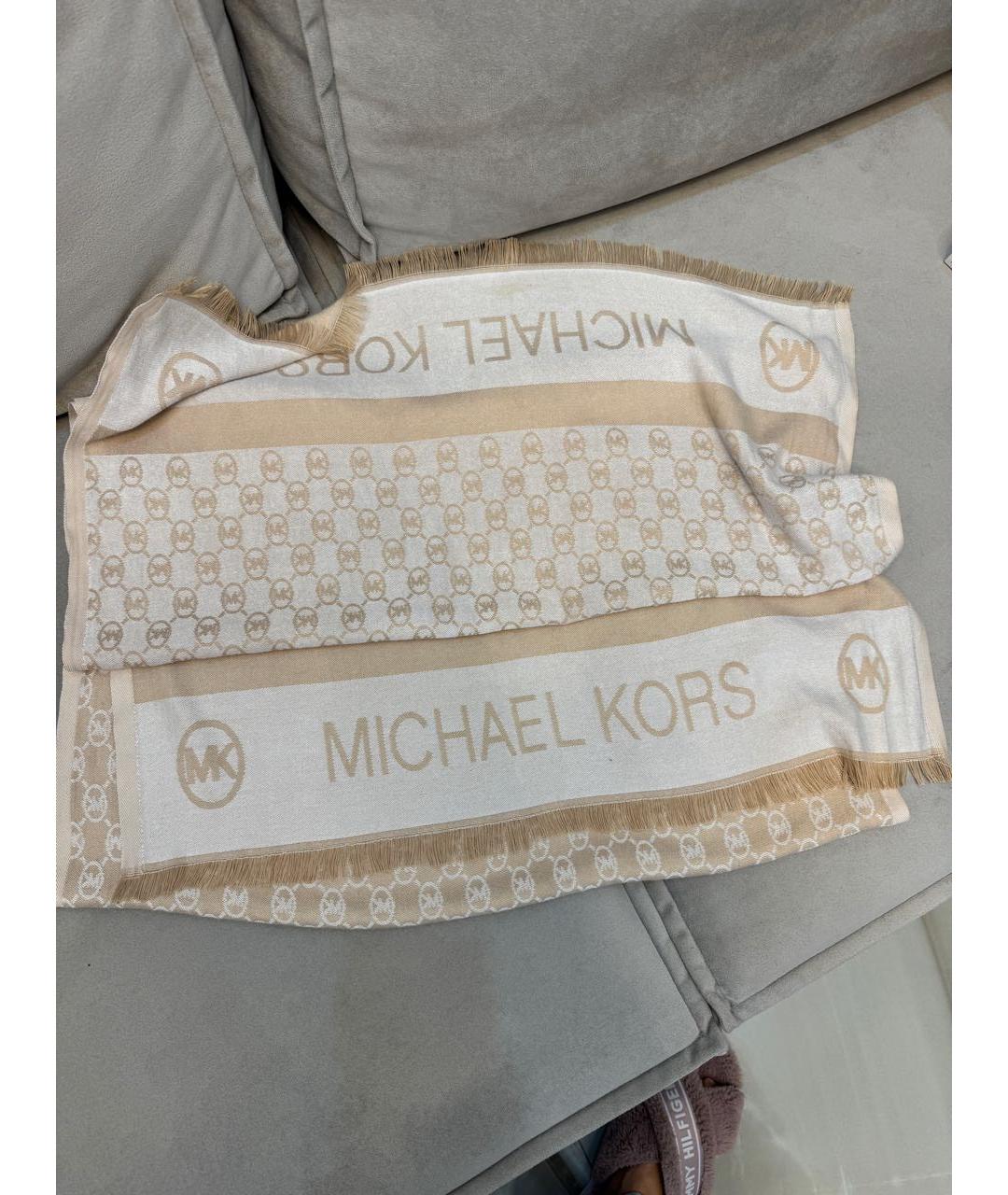 MICHAEL KORS Бежевый шарф, фото 6