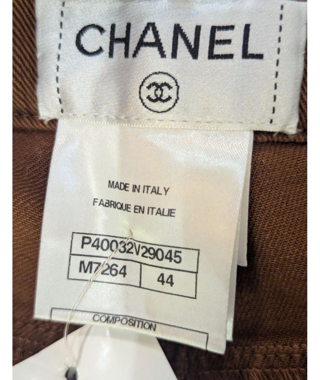 CHANEL Оранжевое хлопковые прямые джинсы, фото 3