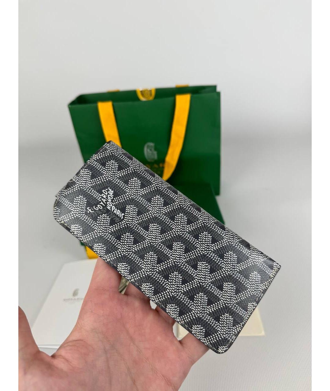 GOYARD Антрацитовый кожаный кошелек, фото 6