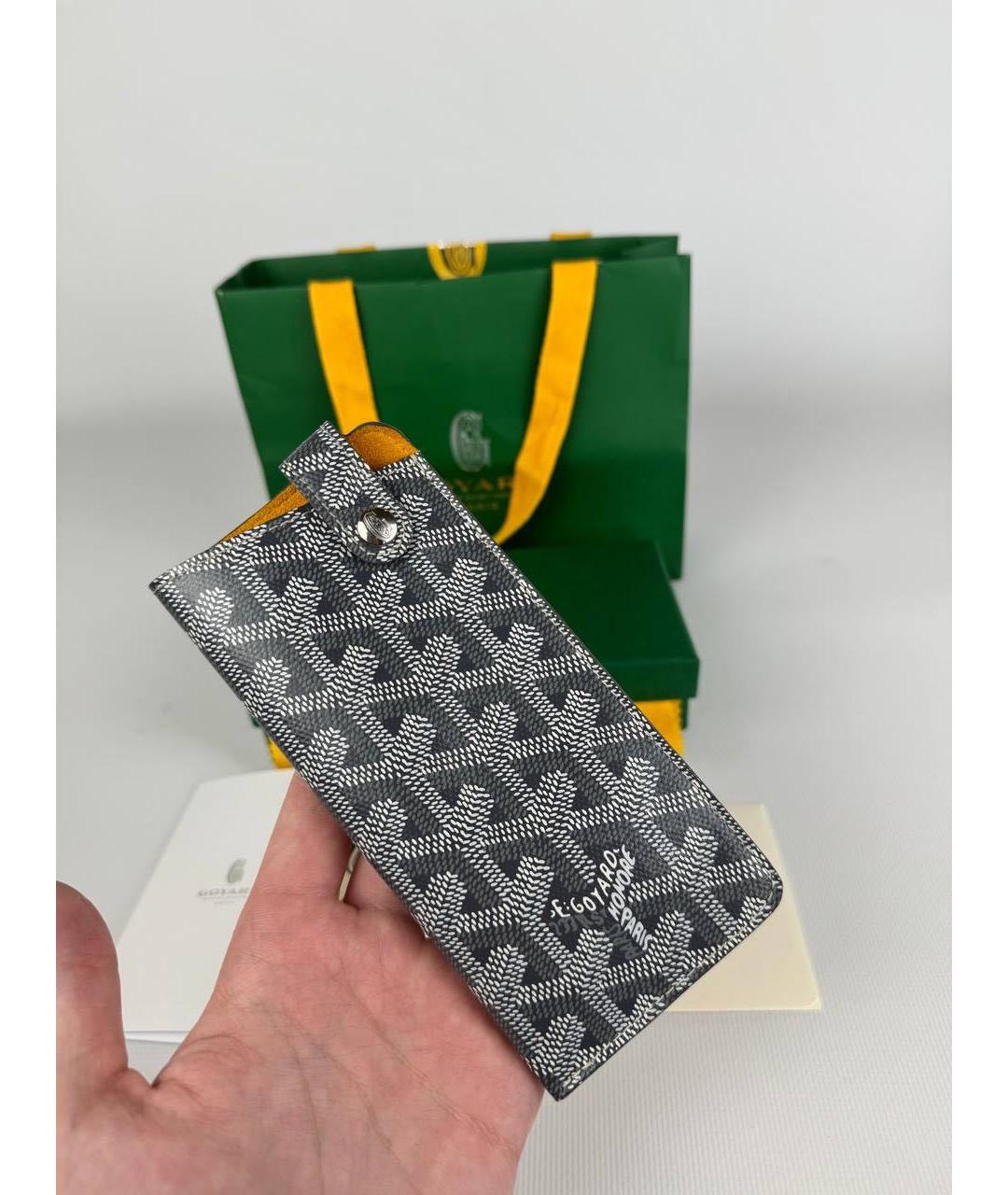 GOYARD Антрацитовый кожаный кошелек, фото 5