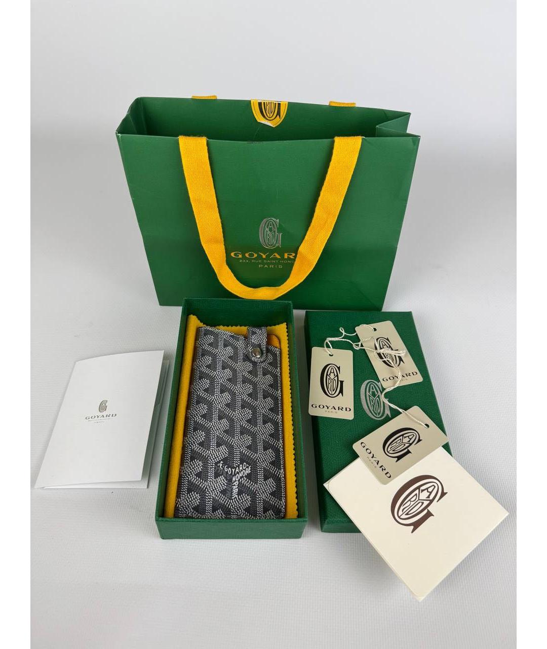 GOYARD Антрацитовый кожаный кошелек, фото 7