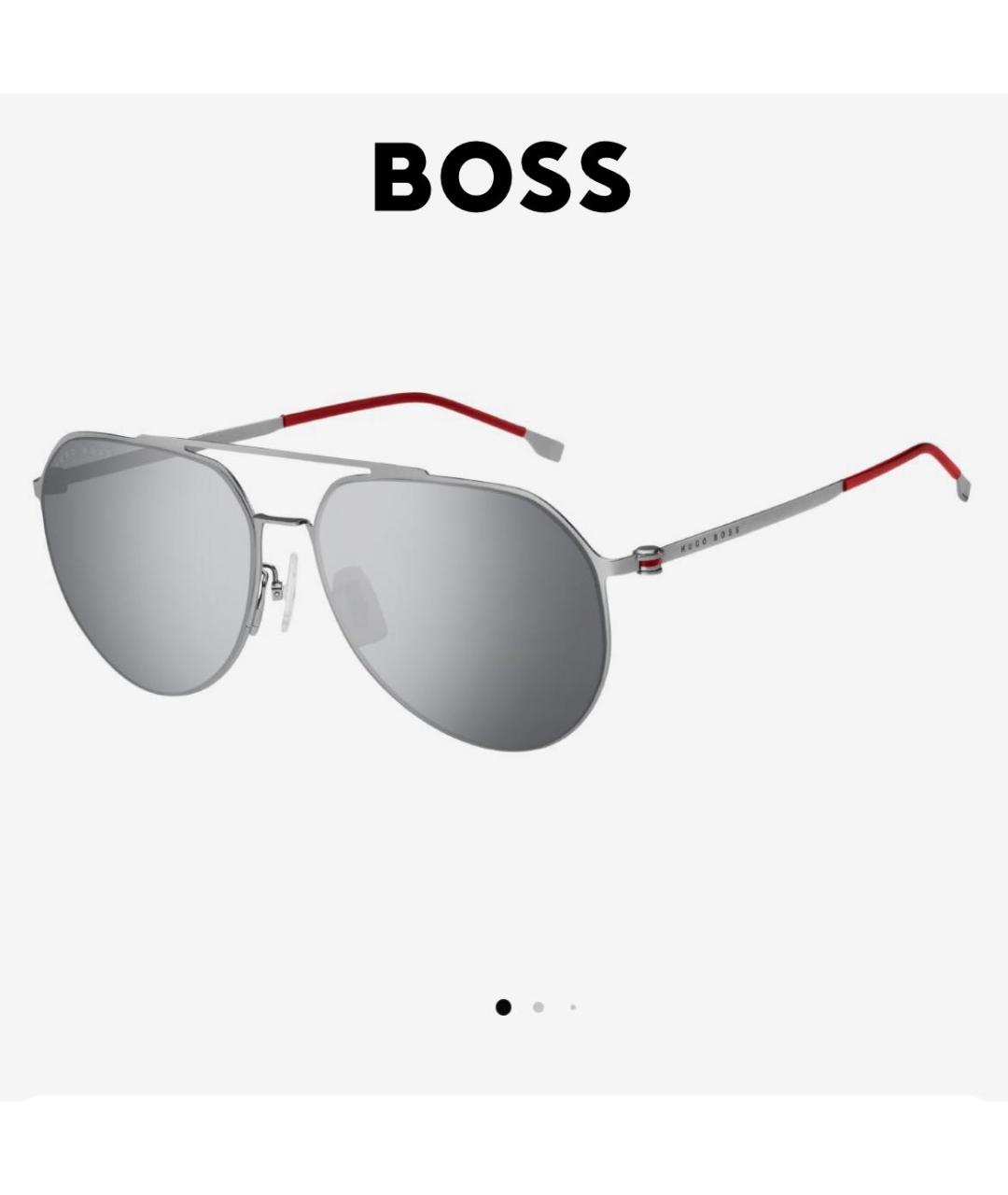 HUGO BOSS Серебряные металлические солнцезащитные очки, фото 8