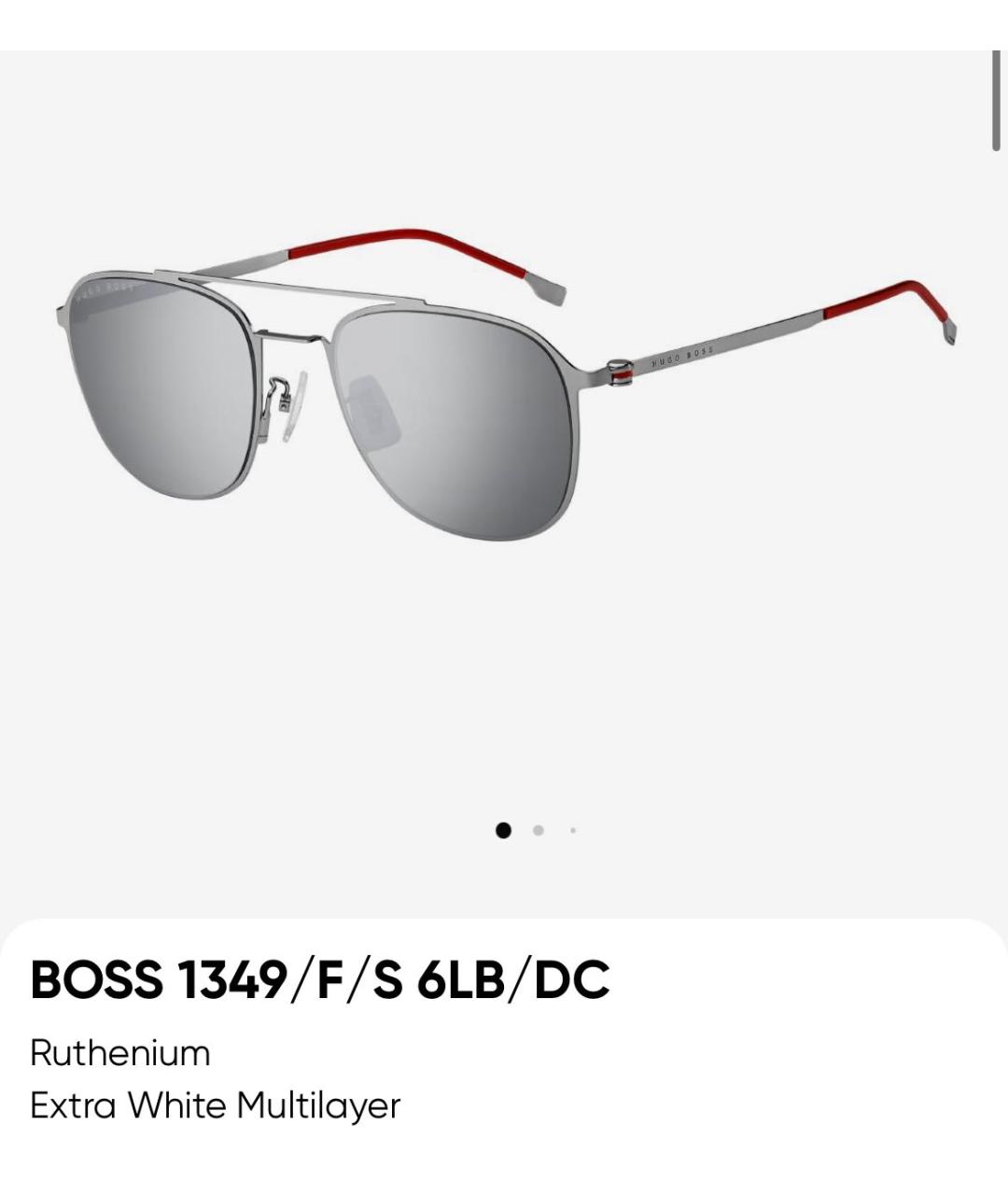 HUGO BOSS Серебряные металлические солнцезащитные очки, фото 9