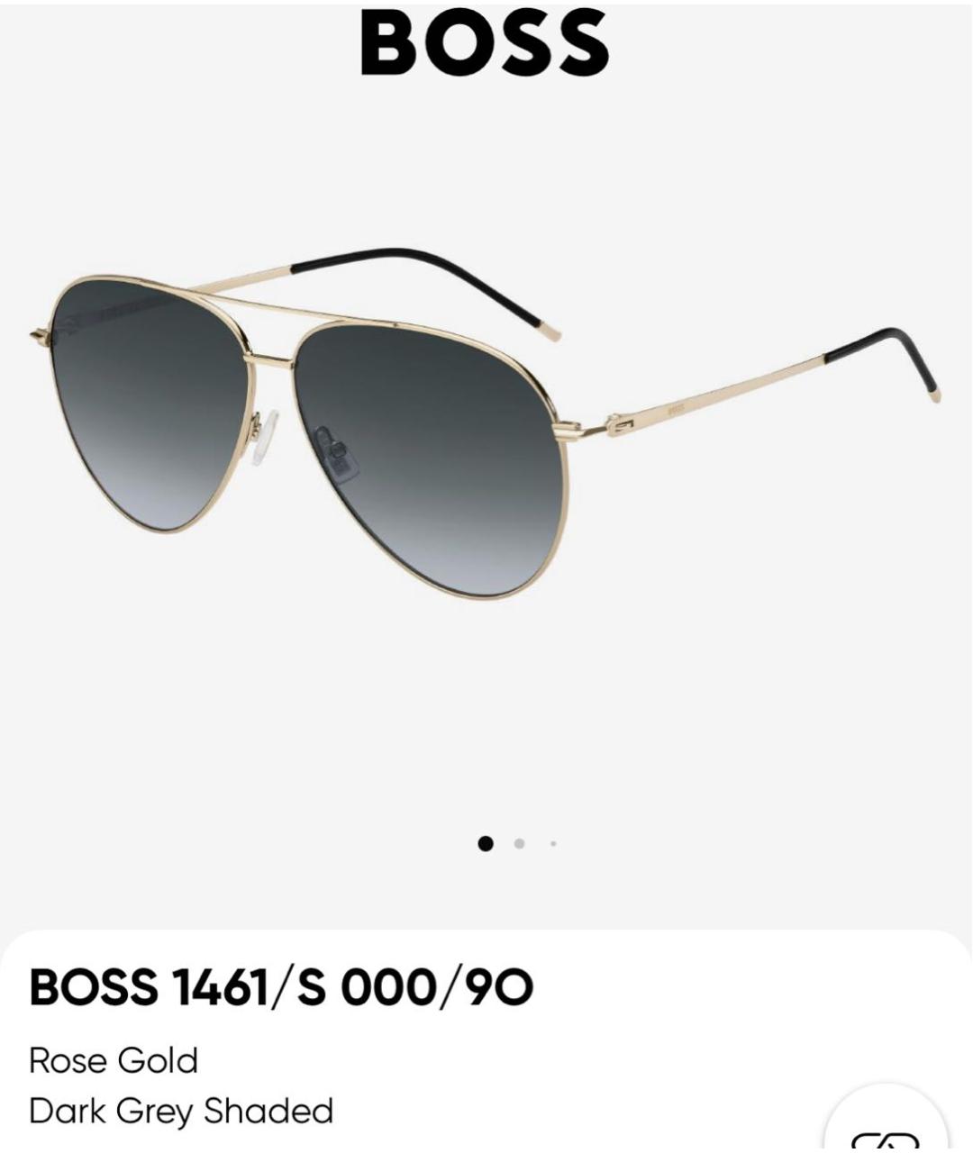 HUGO BOSS Золотые металлические солнцезащитные очки, фото 6