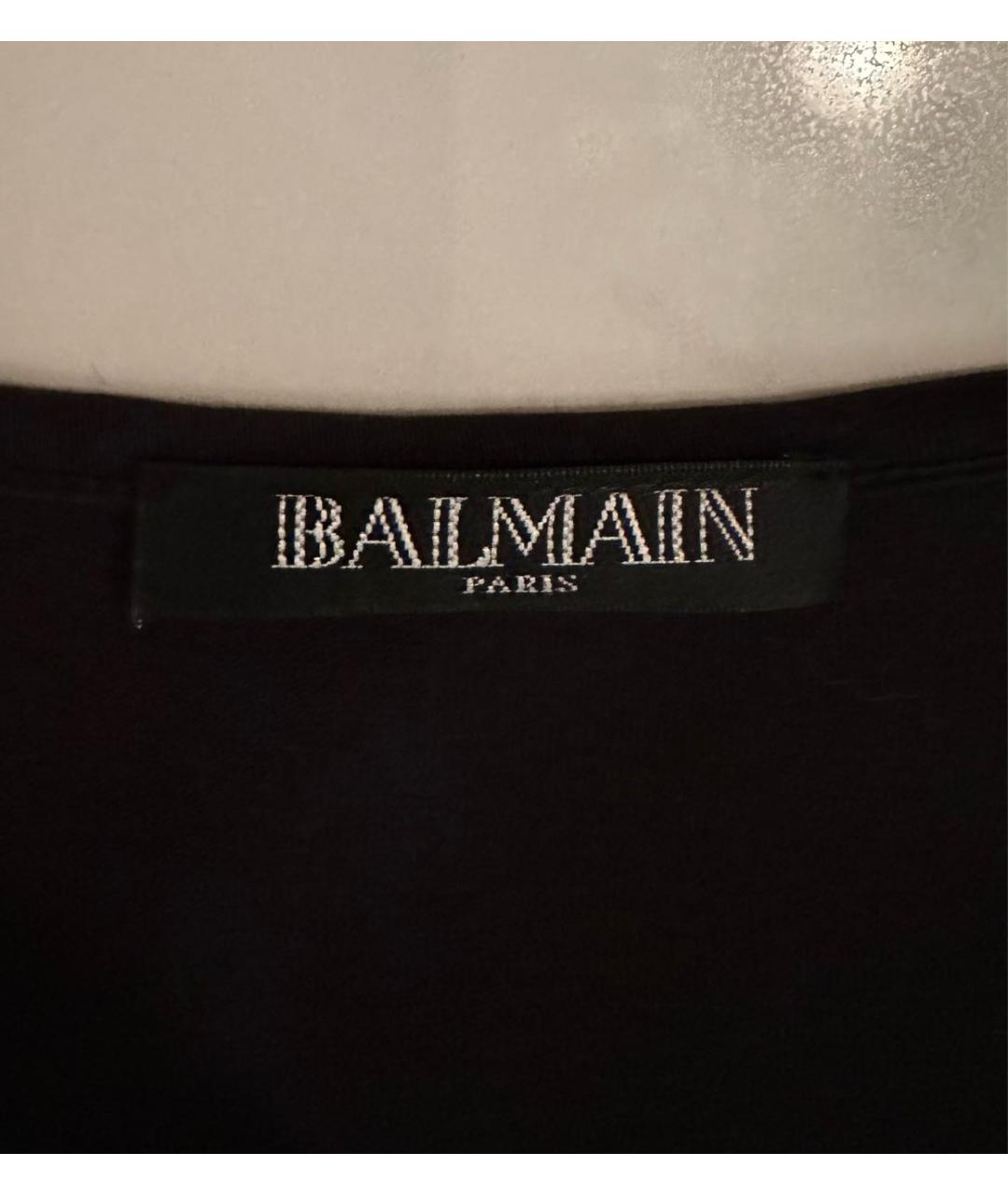 BALMAIN Черная хлопковая майка, фото 3