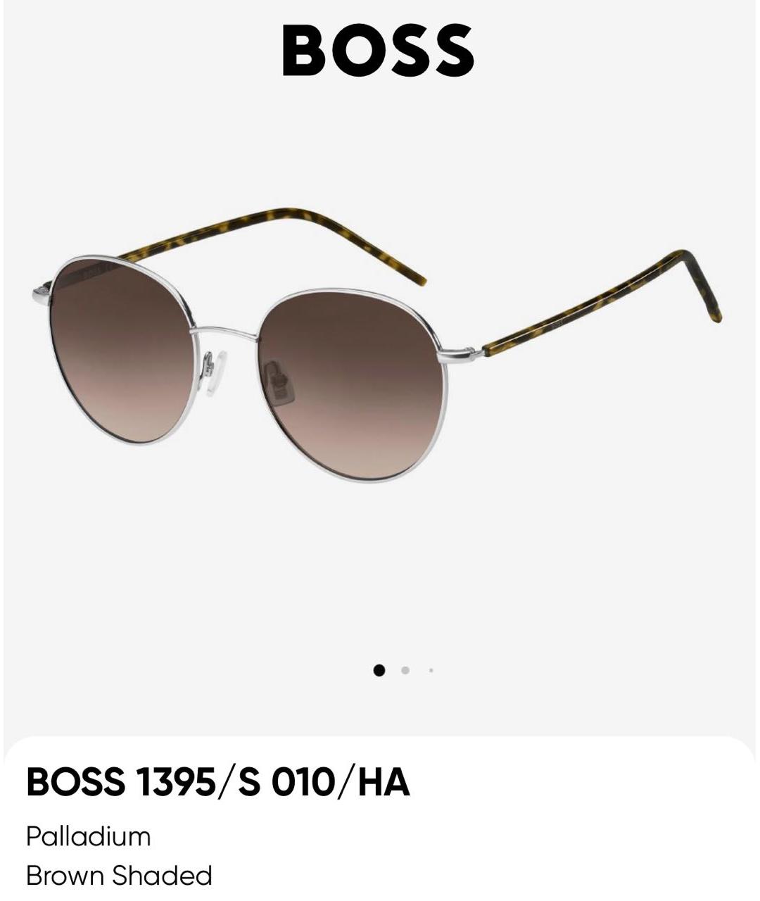 HUGO BOSS Коричневые металлические солнцезащитные очки, фото 4