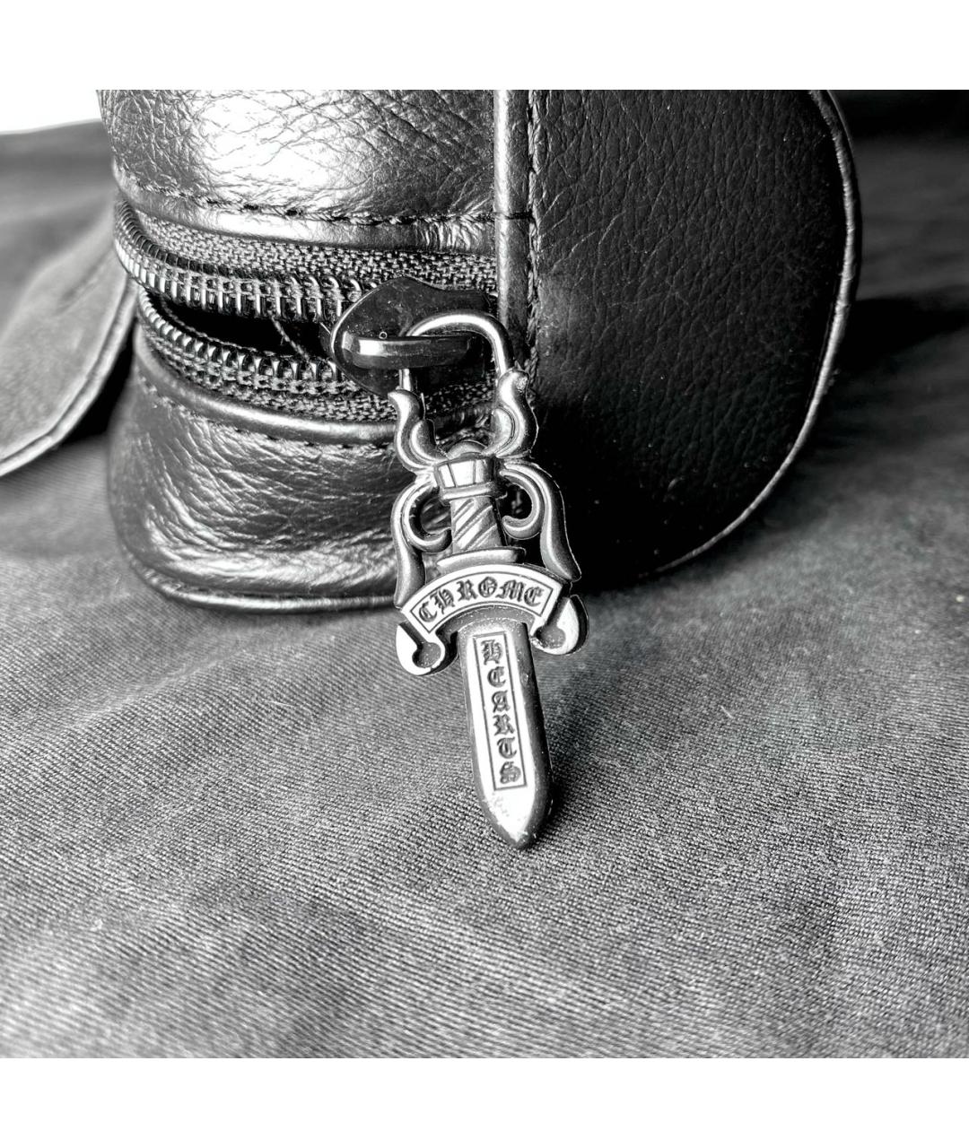 CHROME HEARTS Черная кожаная косметичка, фото 4