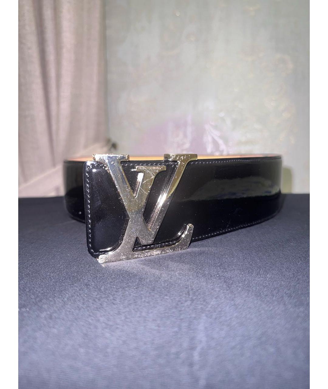 LOUIS VUITTON Черный ремень из лакированной кожи, фото 5