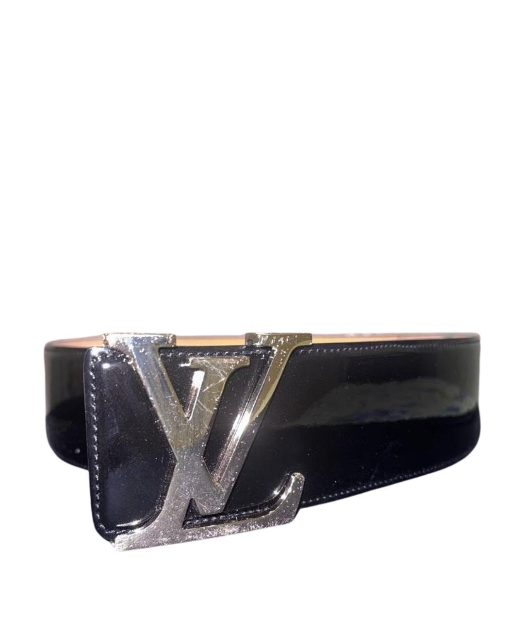 LOUIS VUITTON Черный ремень из лакированной кожи, фото 1