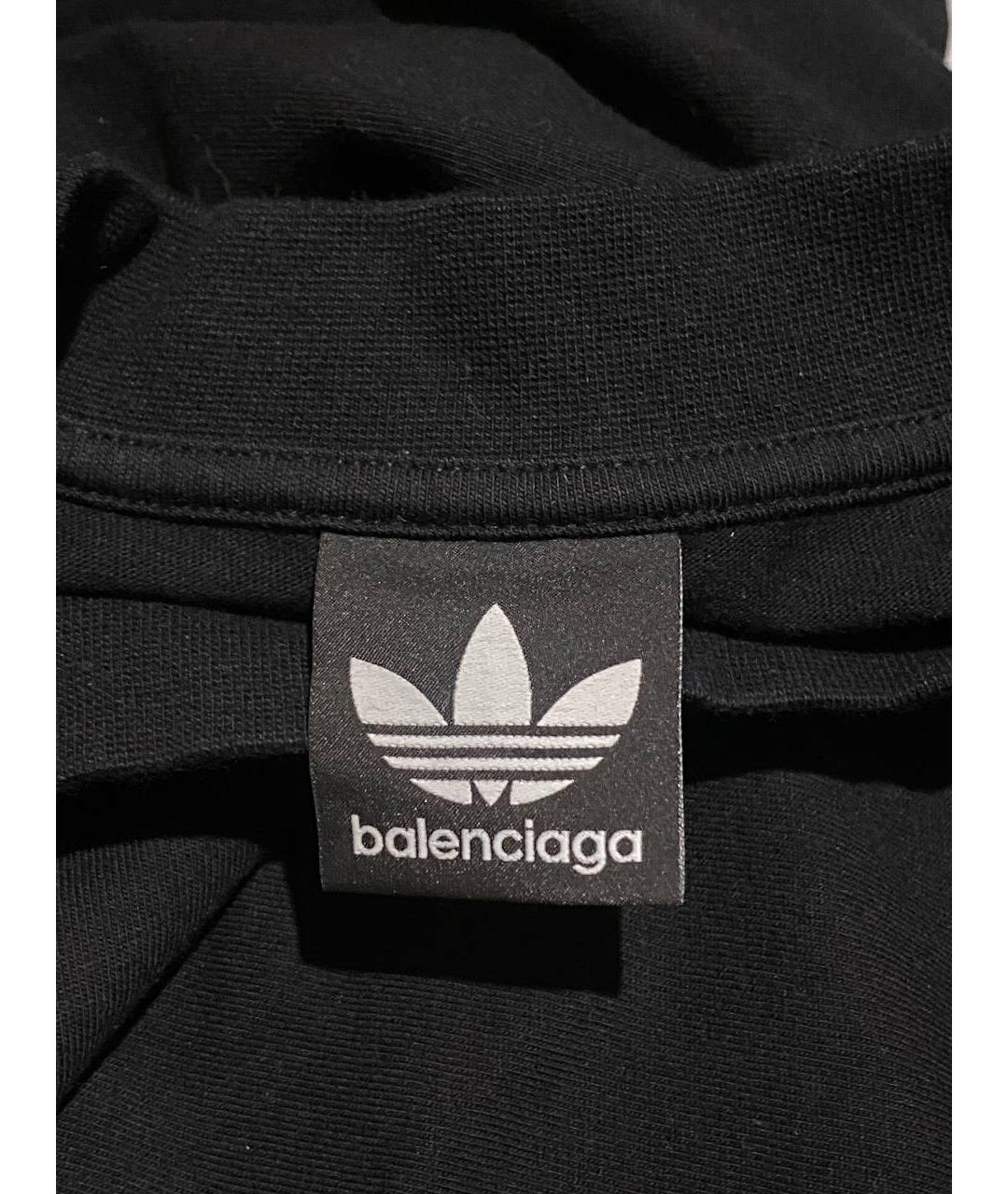 BALENCIAGA Черная хлопковая футболка, фото 4