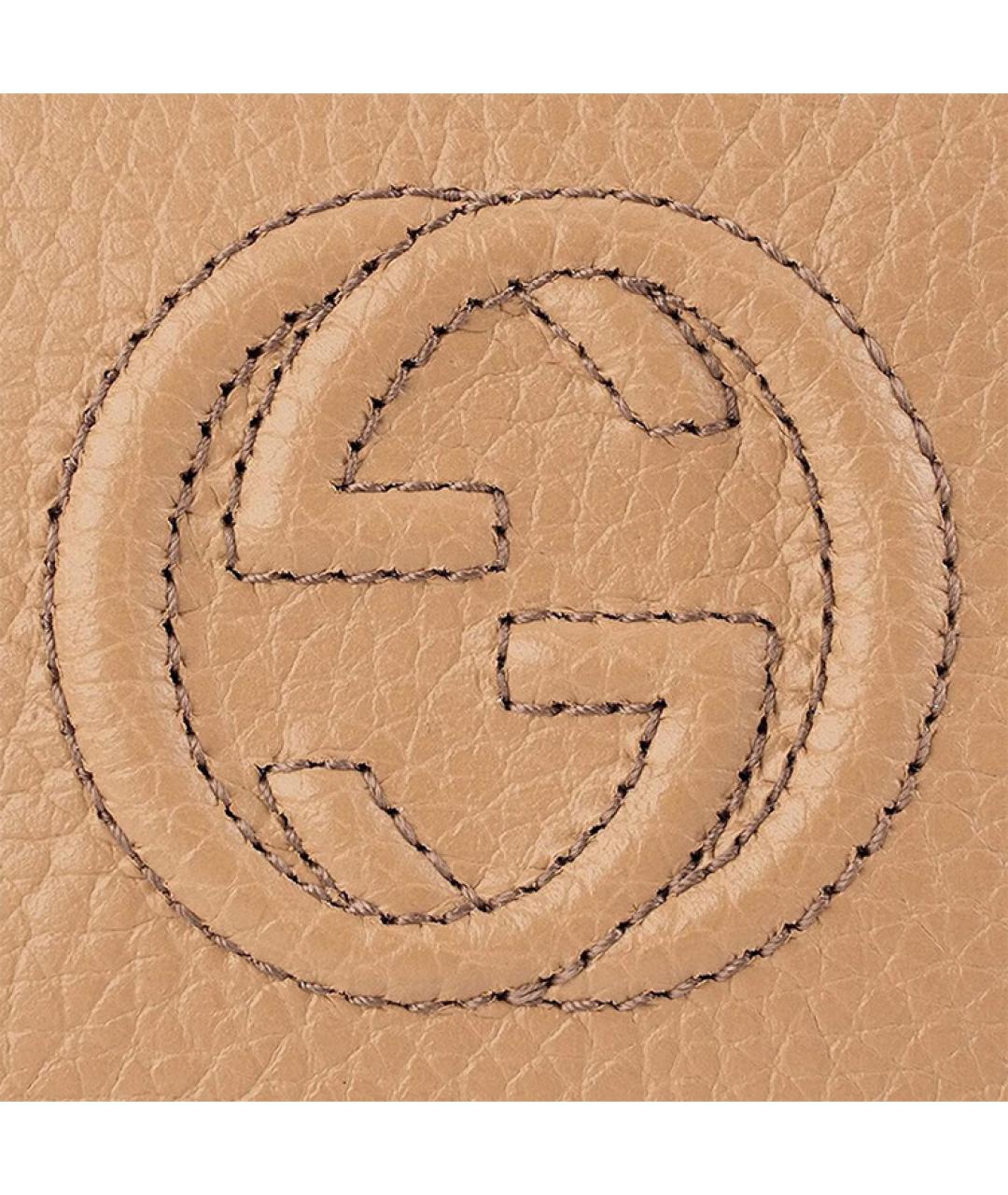 GUCCI Бежевый кожаный кошелек, фото 6