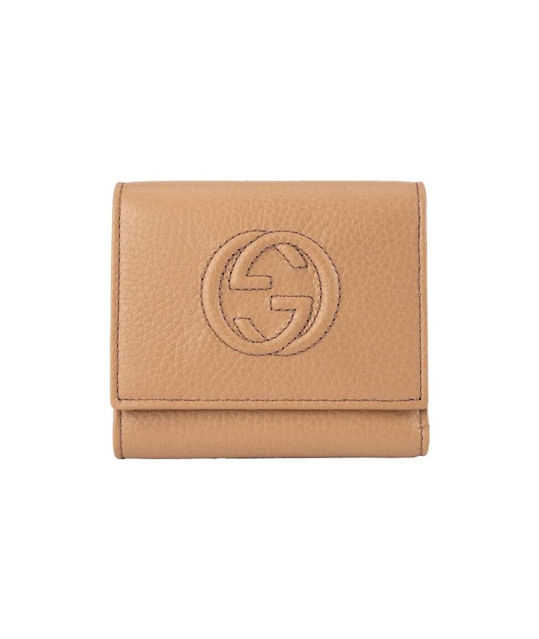 GUCCI Бежевый кожаный кошелек, фото 1