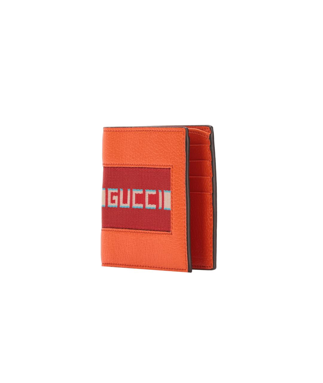 GUCCI Оранжевый кожаный кошелек, фото 4
