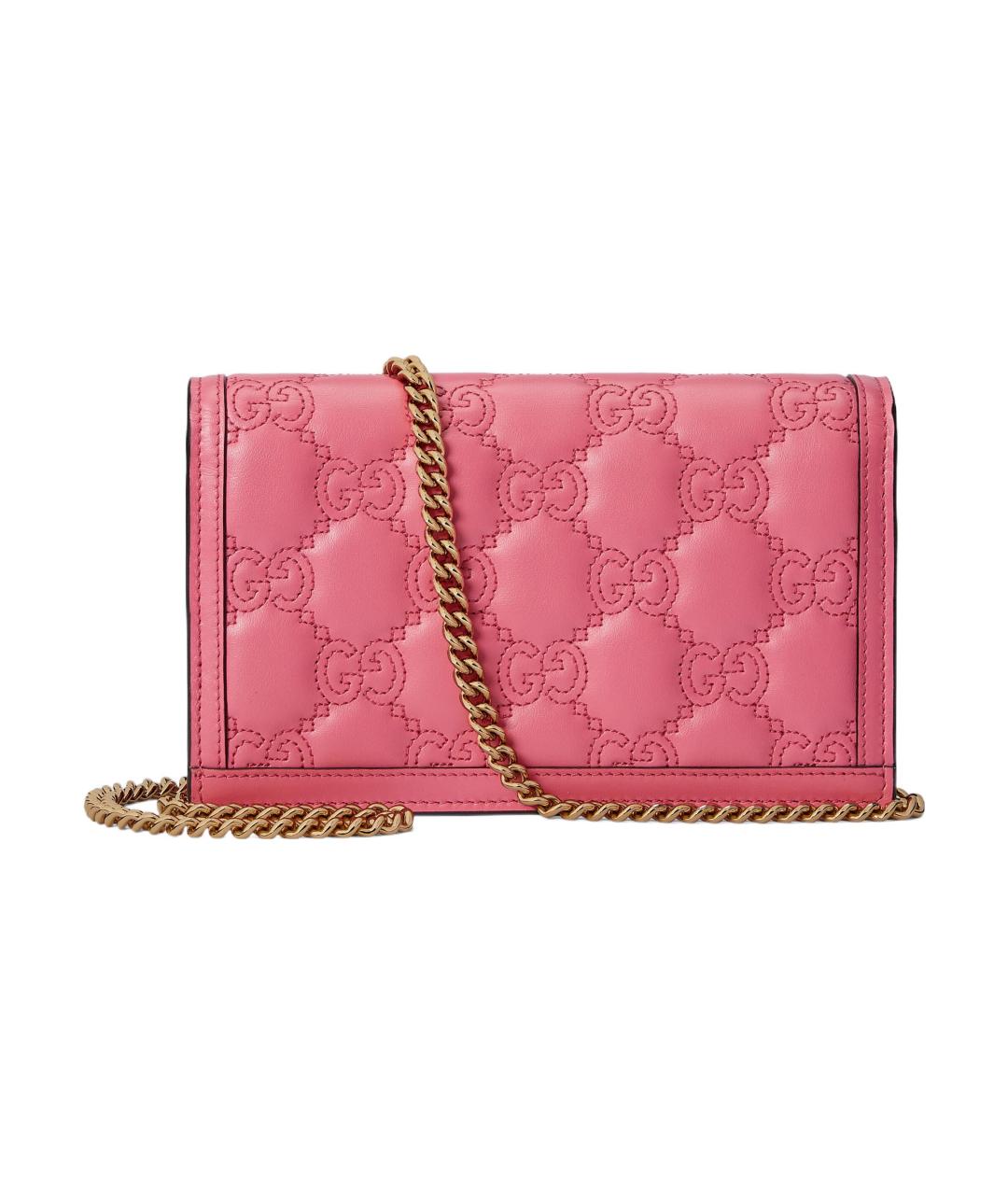 GUCCI Розовый кожаный кошелек, фото 3