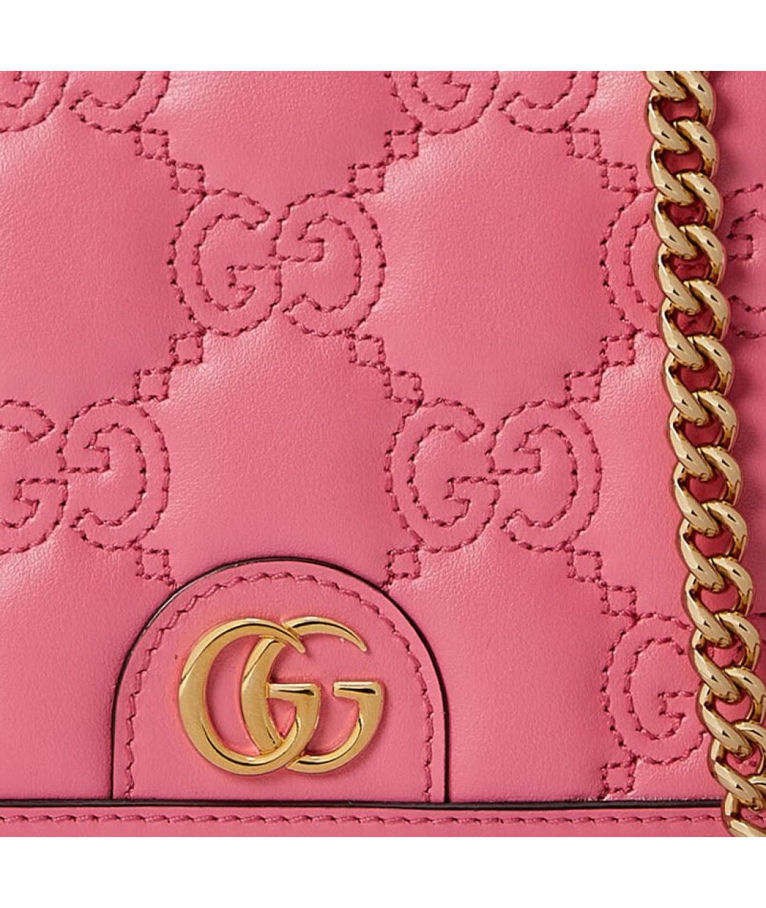 GUCCI Розовый кожаный кошелек, фото 9