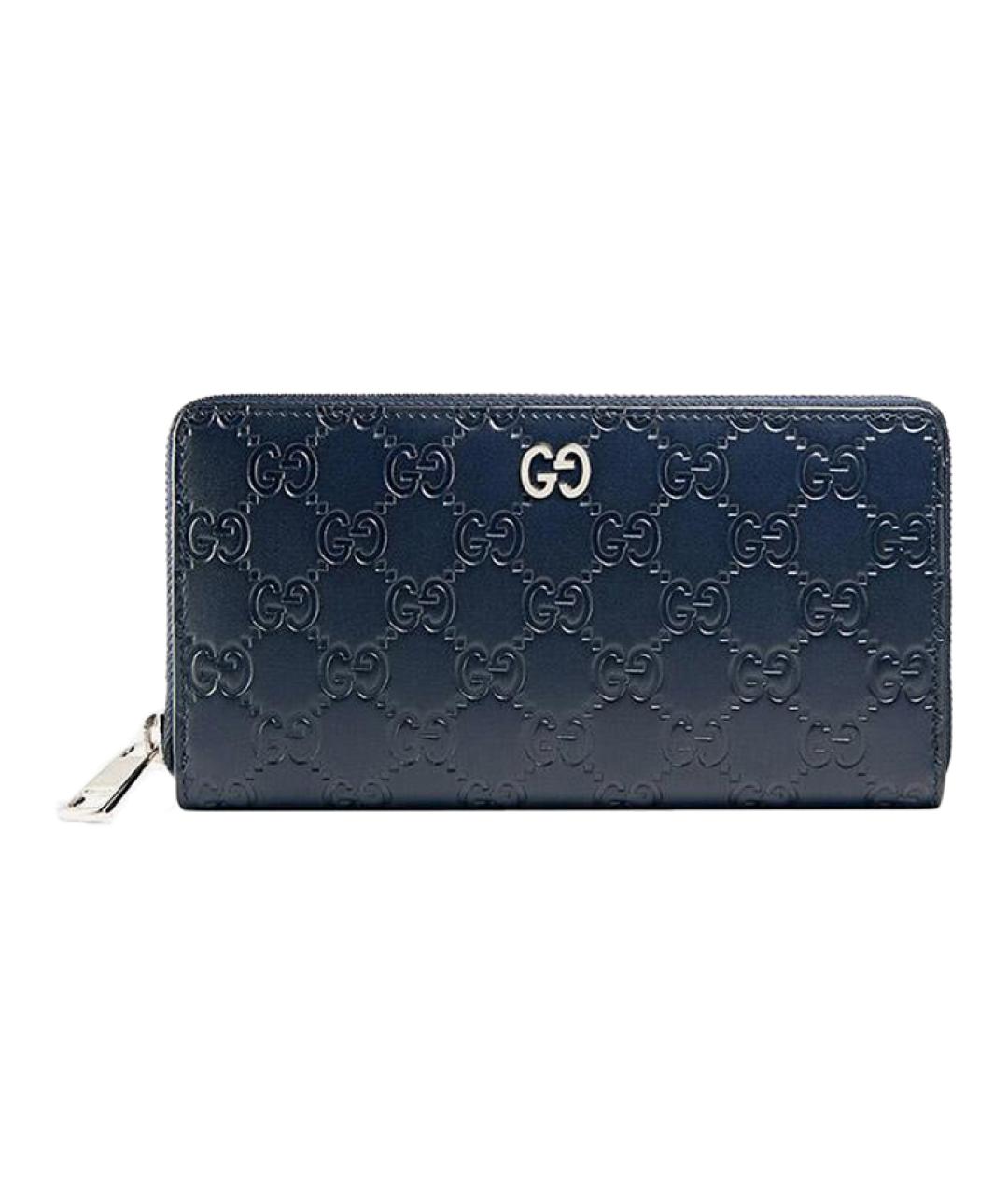 GUCCI Темно-синий кожаный кошелек, фото 1