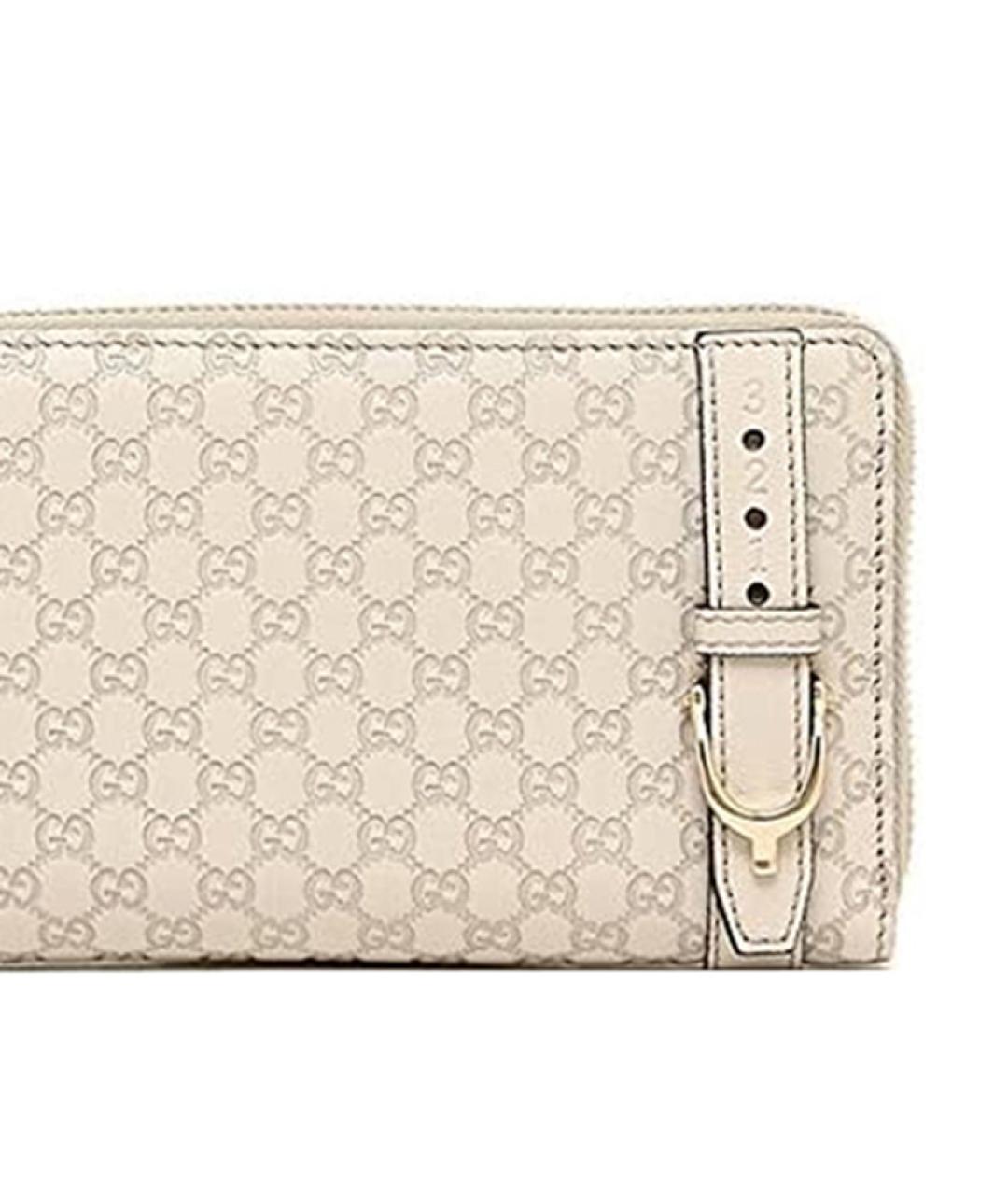 GUCCI Бежевый кожаный кошелек, фото 5