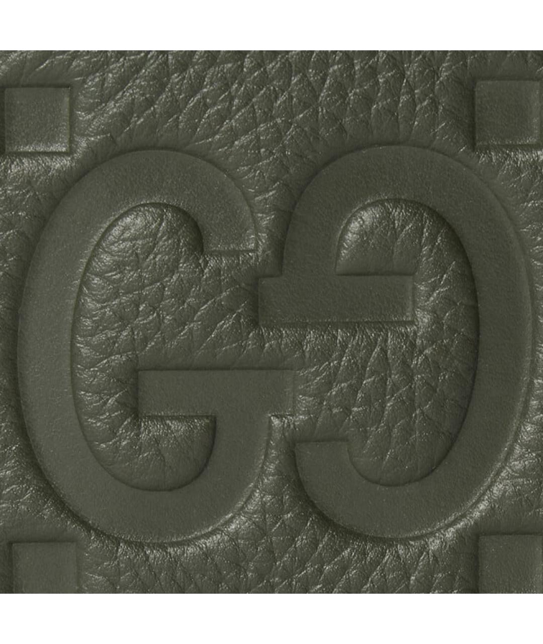 GUCCI Хаки кожаный кошелек, фото 6