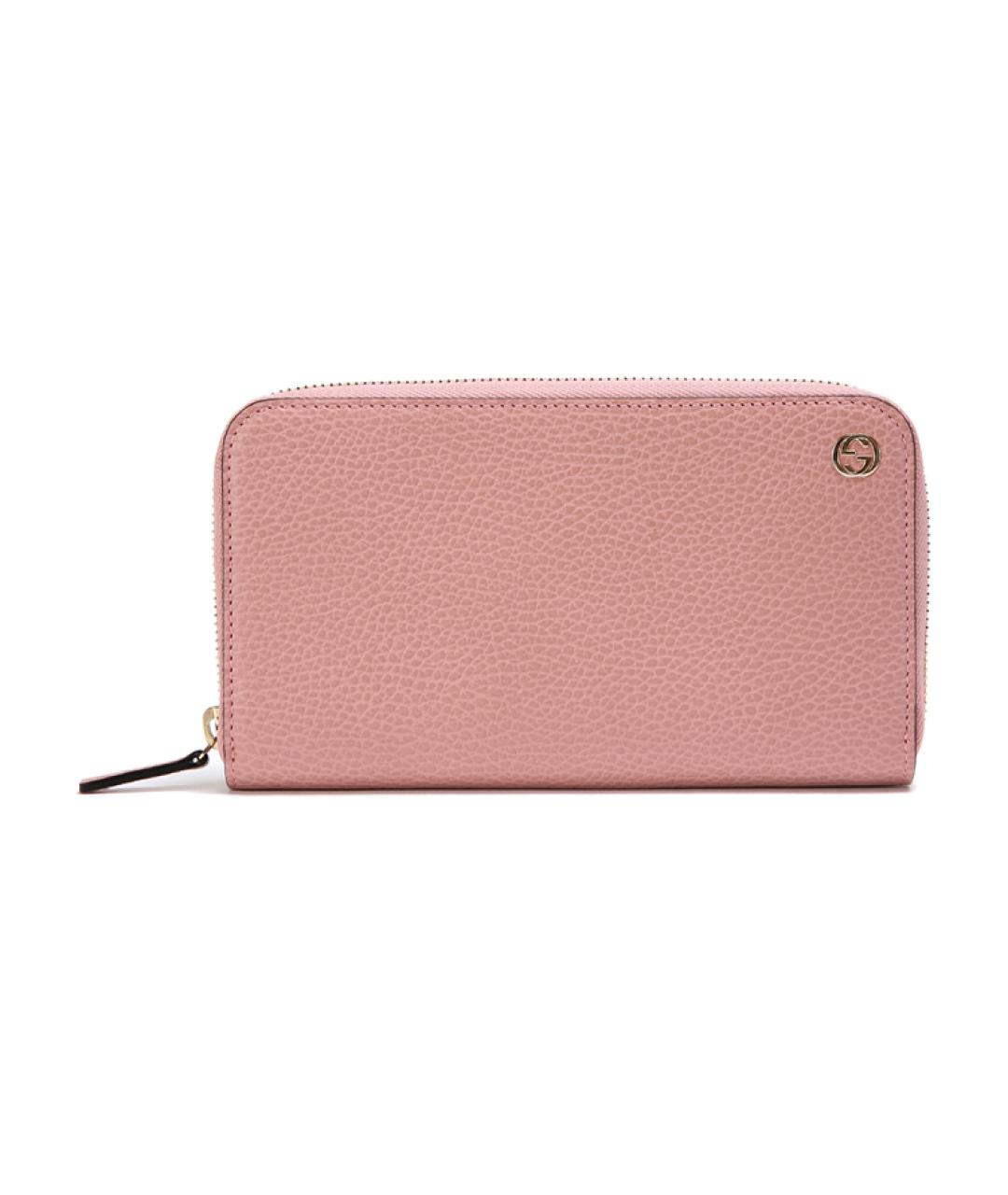 GUCCI Розовый кожаный кошелек, фото 1