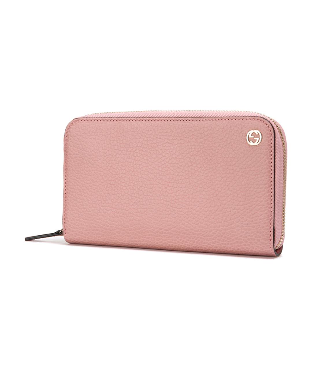 GUCCI Розовый кожаный кошелек, фото 2