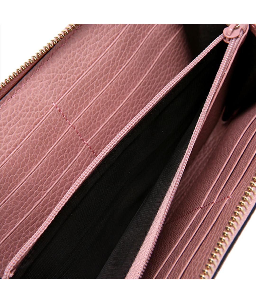 GUCCI Розовый кожаный кошелек, фото 4