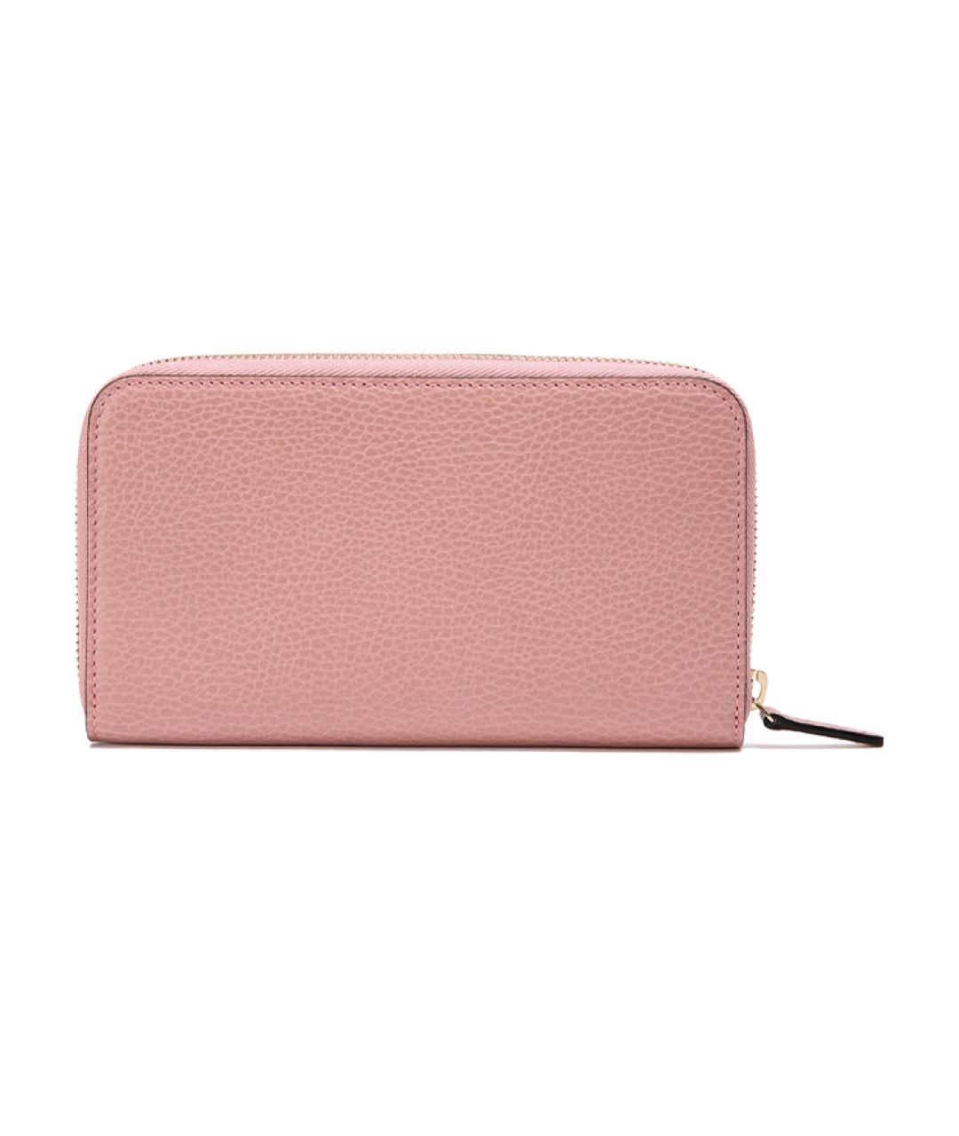 GUCCI Розовый кожаный кошелек, фото 3