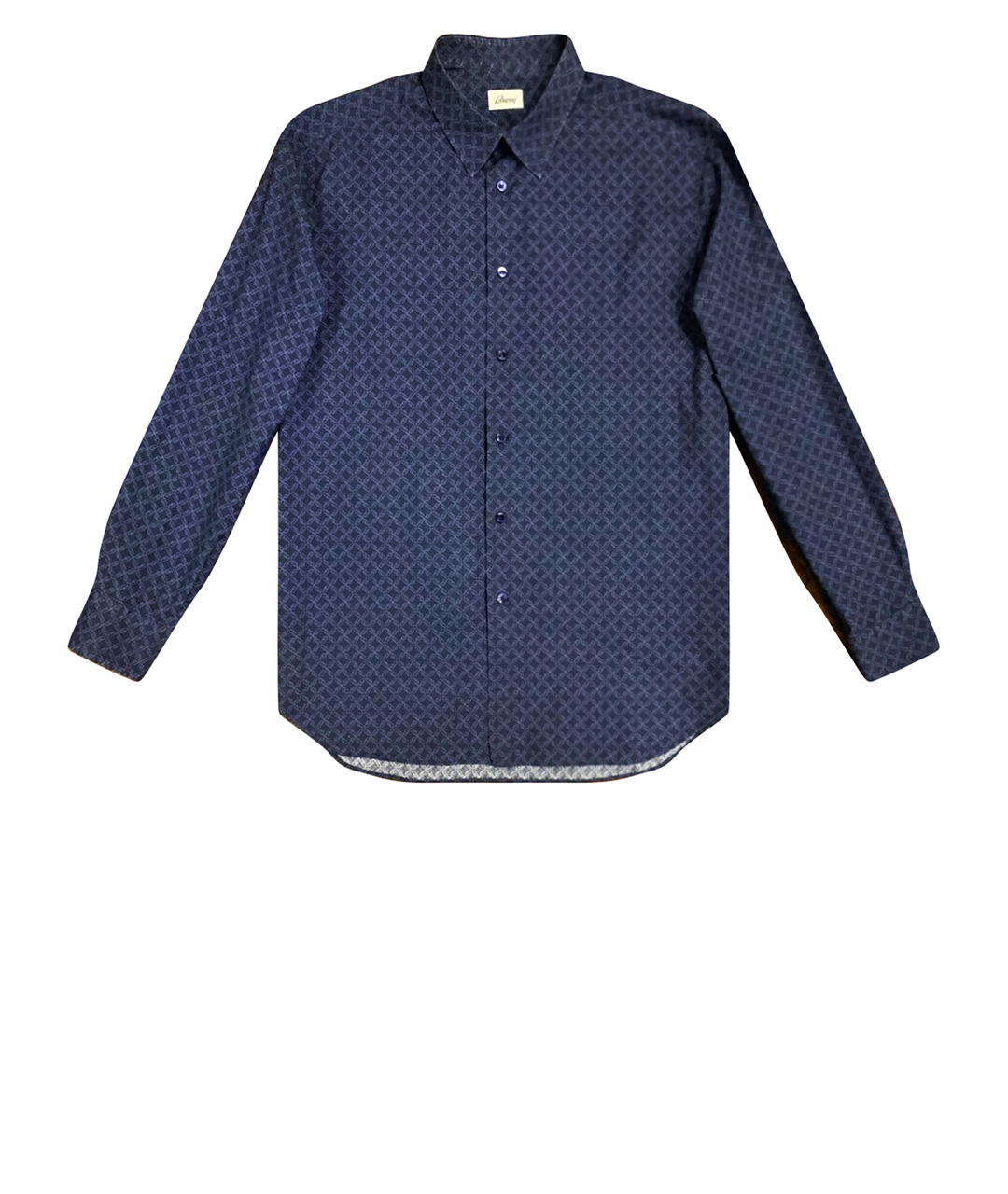 BRIONI Темно-синяя хлопковая классическая рубашка, фото 1