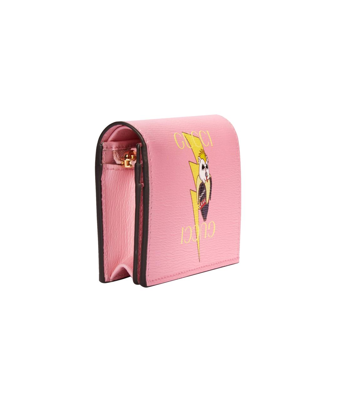 GUCCI Розовый кожаный кардхолдер, фото 2