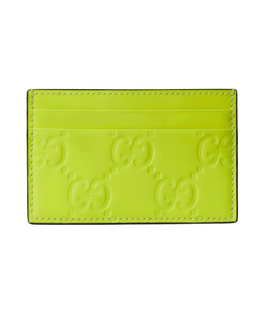 GUCCI Салатовый кожаный кардхолдер, фото 1