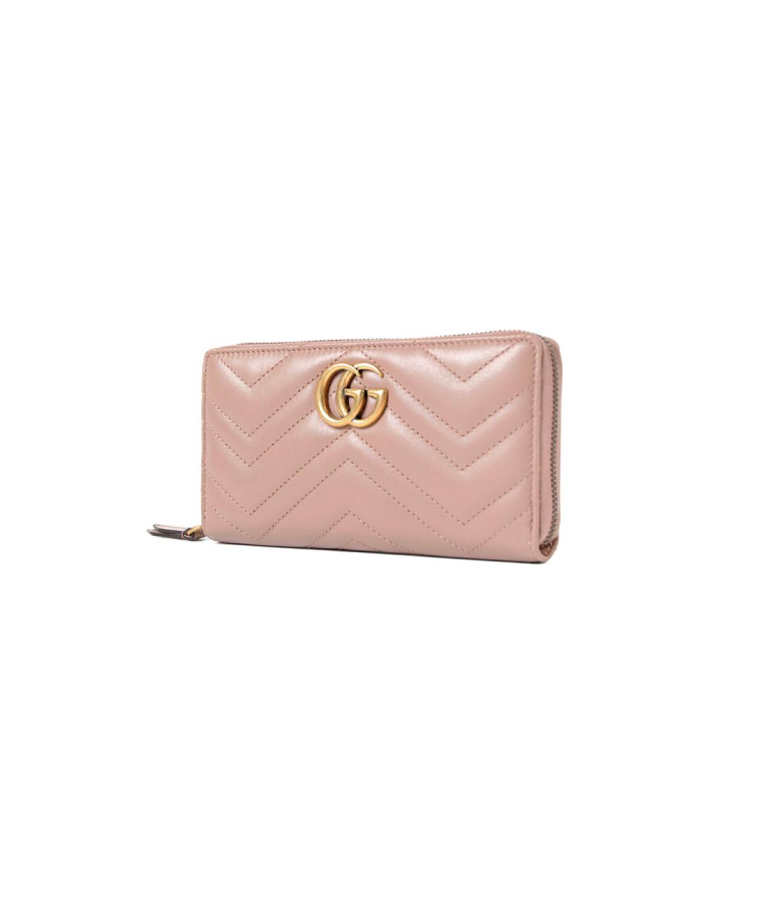 GUCCI Розовый кожаный кошелек, фото 3