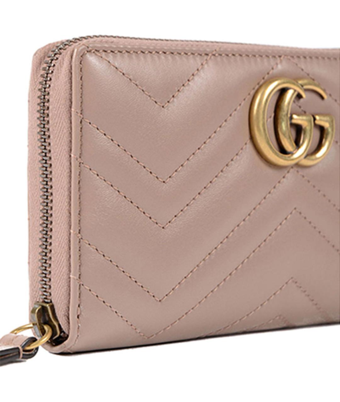 GUCCI Розовый кожаный кошелек, фото 8