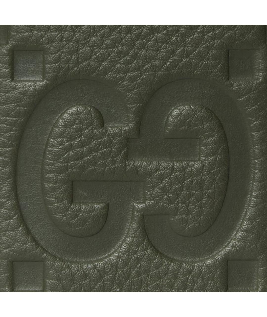 GUCCI Хаки кожаный кардхолдер, фото 5