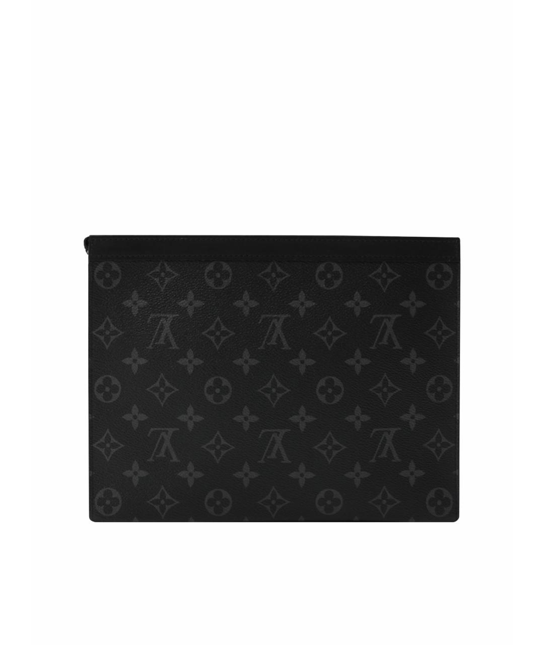 LOUIS VUITTON Черная кожаная папка для документов, фото 1