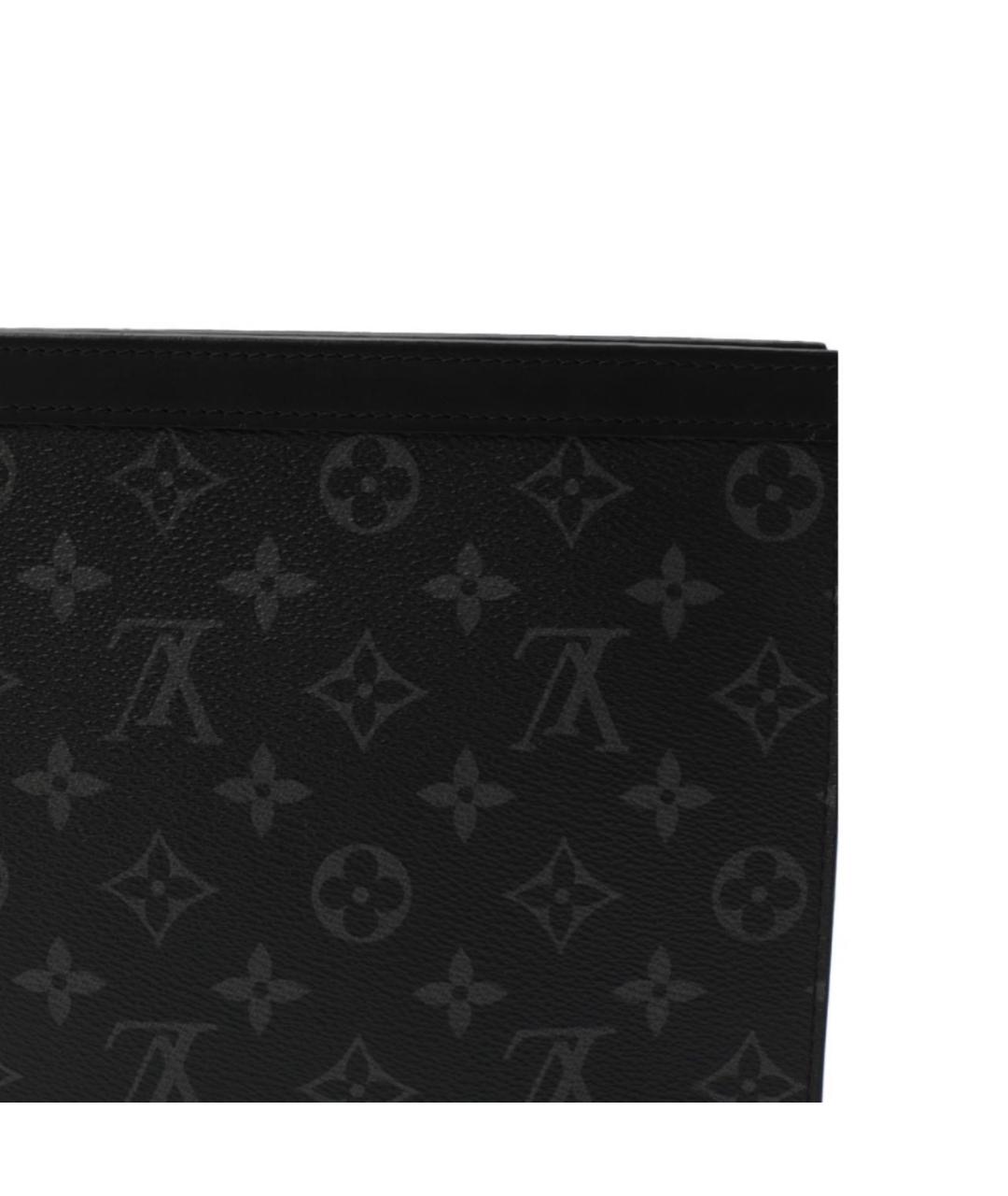 LOUIS VUITTON Черная кожаная папка для документов, фото 3