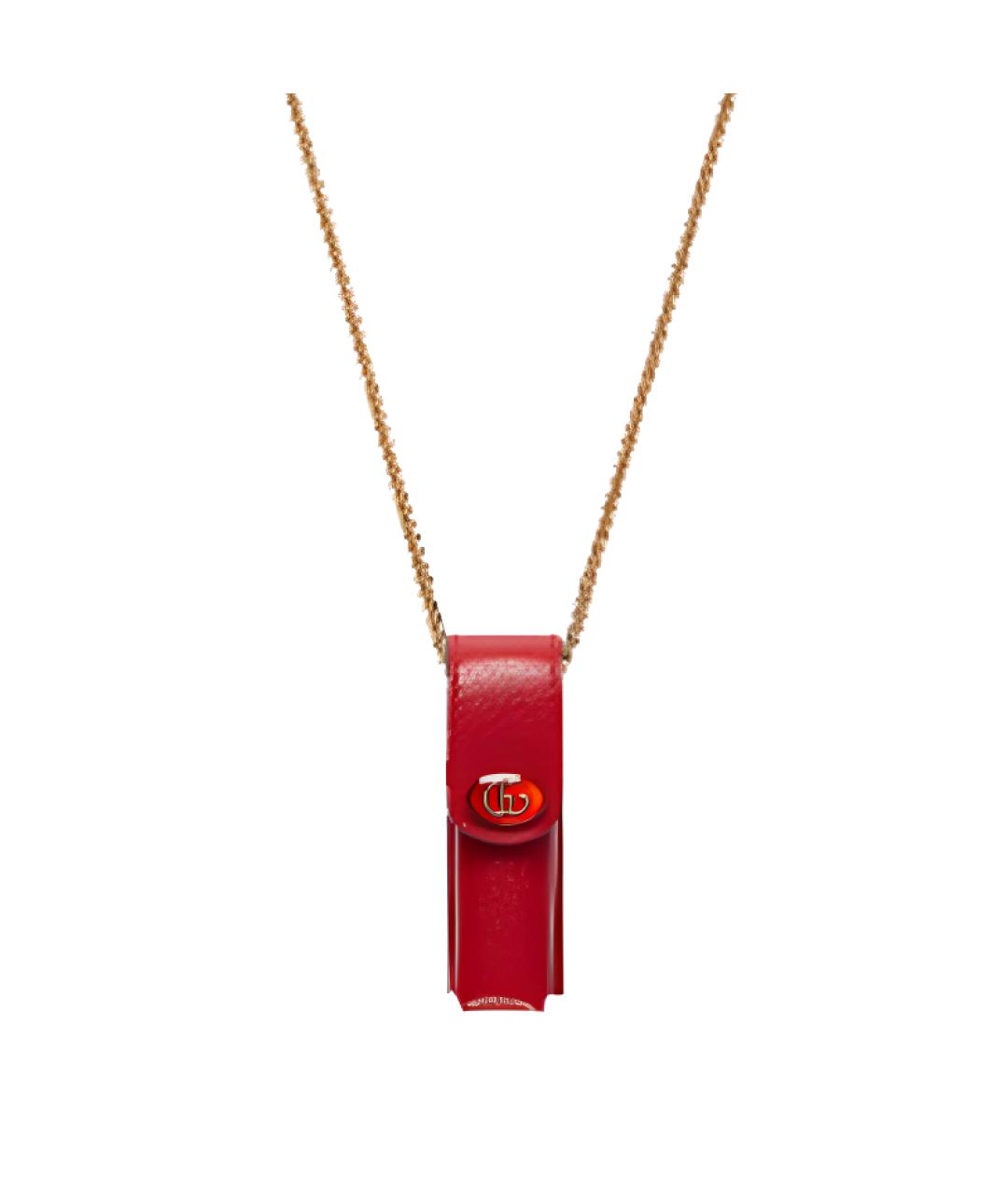 GUCCI Красная кожаная косметичка, фото 1
